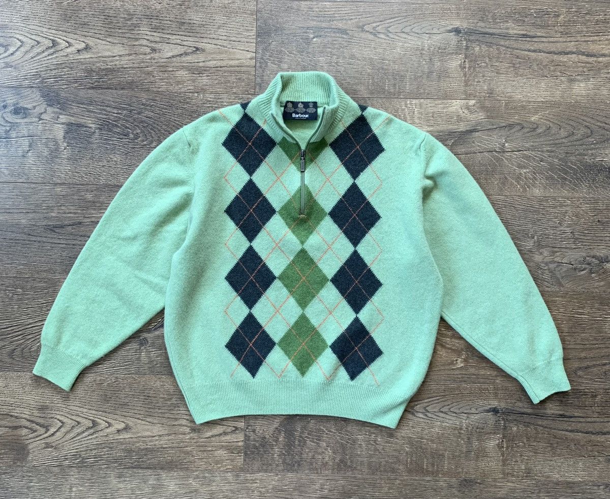 Barbour 1/4 zip-hoodie Barbour D3376 LAMBSWOOL ARGYLE Size US XL / EU 56 / 4 - 1 Thumbnail