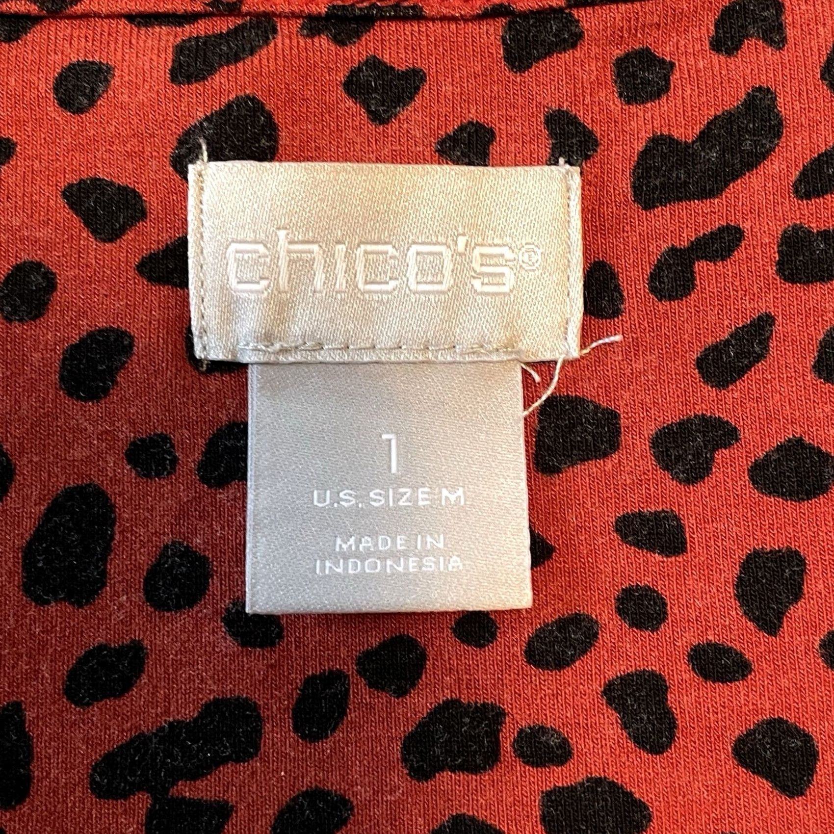Vintage Chico's Top Women’s Sz 1/M Leopard Cheetah Print Tank red brick & Black Tank Women M Leopard Cheetah Print Tank Size M / US 6-8 / IT 42-44 - 4 Thumbnail