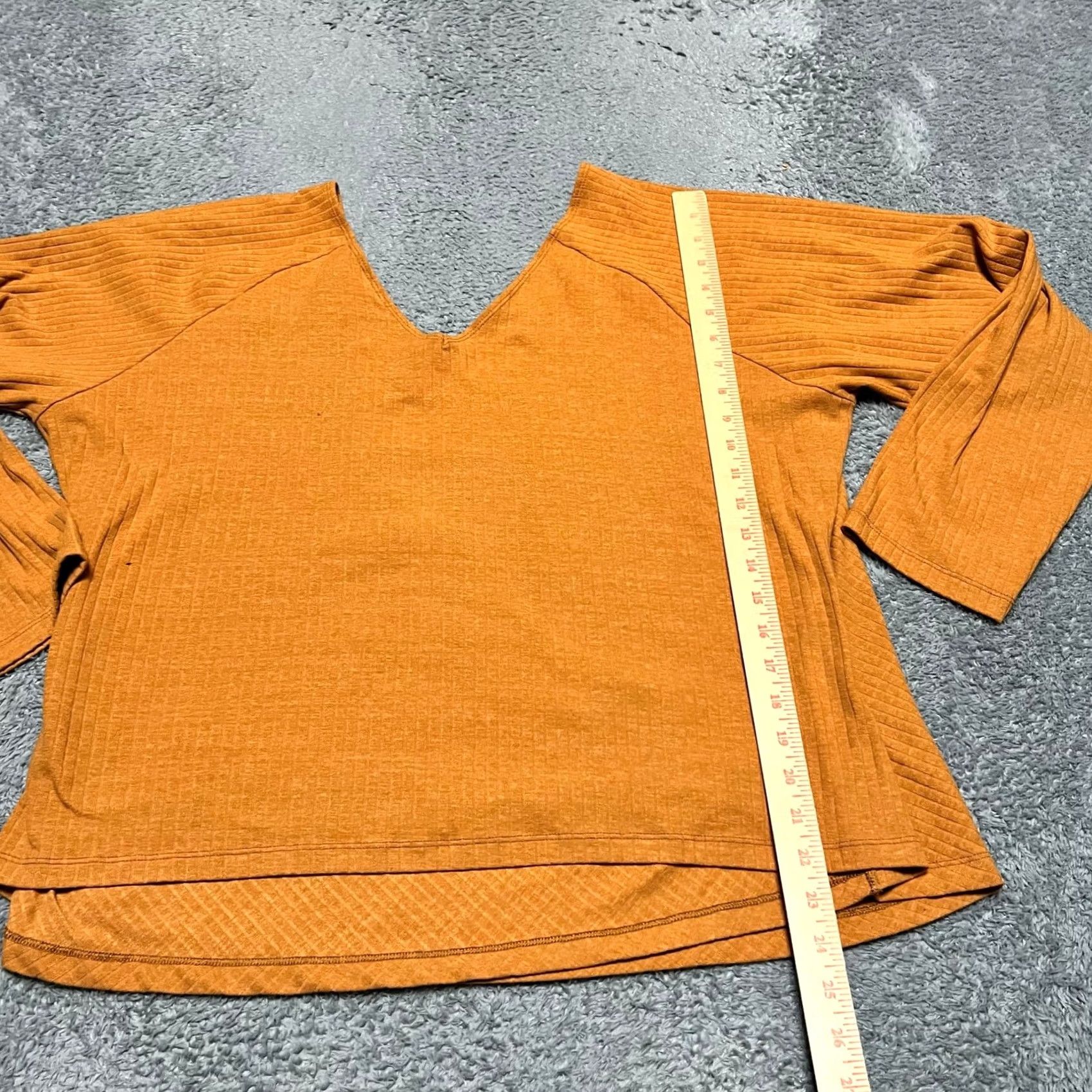 Vintage Maeve Anthropologie Shirt Women 3XL Orange Ribbed Long Sleeve V Neck Wrap Blouse Size XXL / US 16-18 / IT 52-54 - 5 Thumbnail