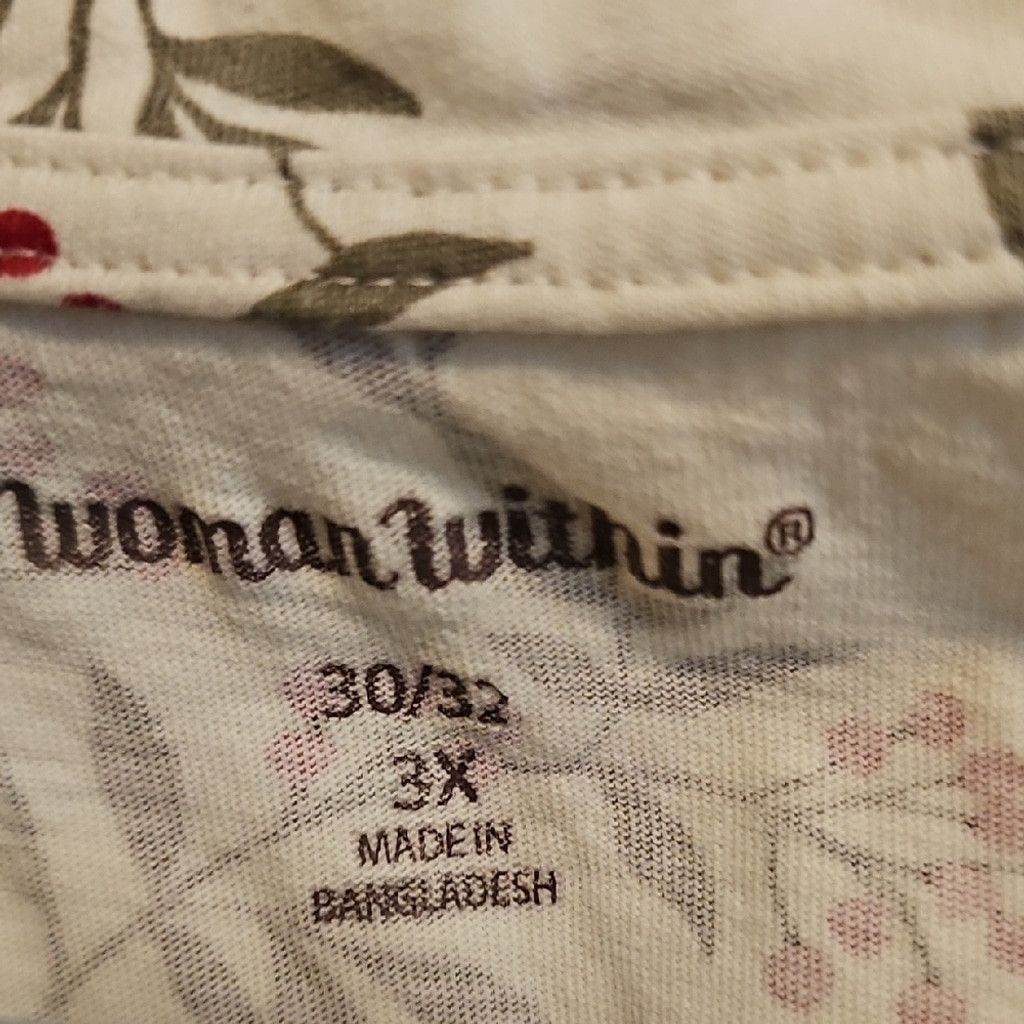 Other Woman Within Cream Floral Blouse Size 3XL / US 20-22 - 3 Thumbnail