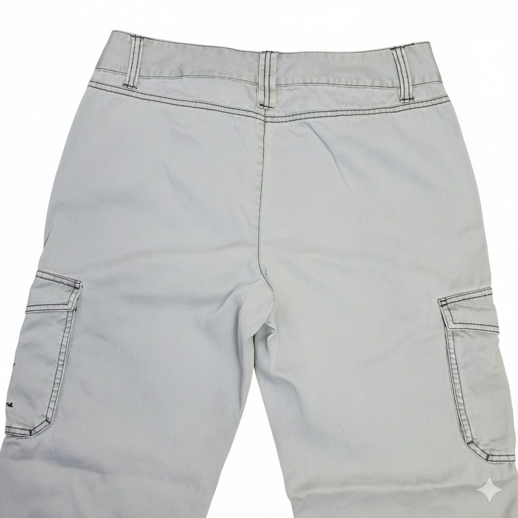 DKNY DKNY Size 8 Chino Cargo Pants Grey Cotton Embroidered Flower Size 30" / US 8 / IT 44 - 5 Thumbnail