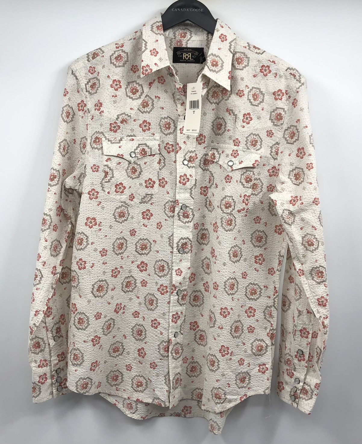 image of Rrl Ralph Lauren Ralph Laurent Double Rrl Buffalo Bandana Western Tan Shirt in Beige (Size Medium)
