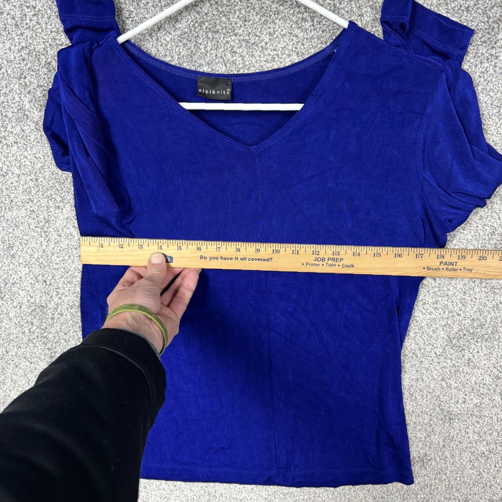 Vintage VINTAGE Citiknits Top Blouse 3/4 Sleeve V-Neck Royal Blue Womens S Size S / US 4 / IT 40 - 4 Thumbnail