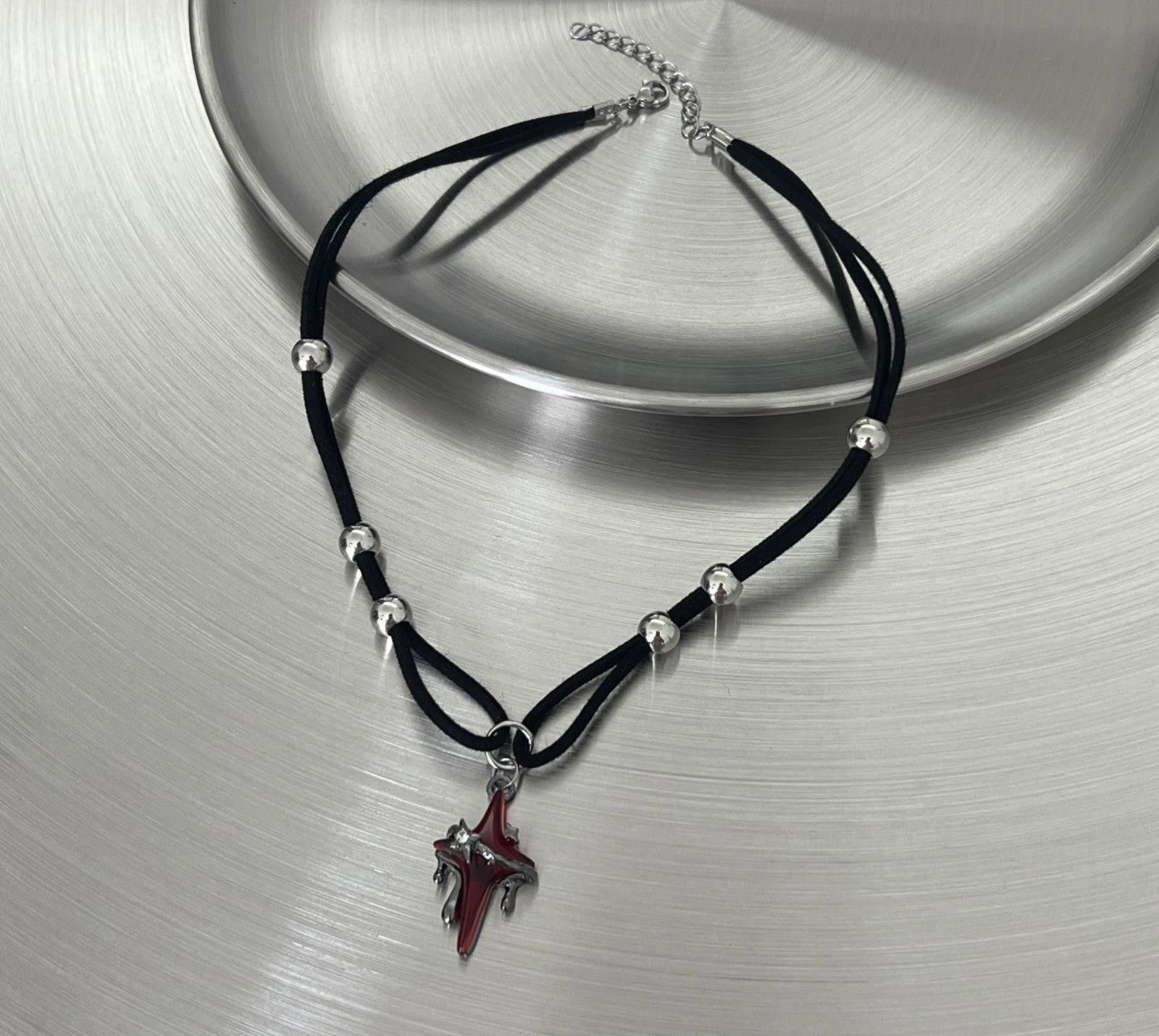 Jewelry Gothic Red Cross Pendant Necklace Size ONE SIZE - 3 Thumbnail