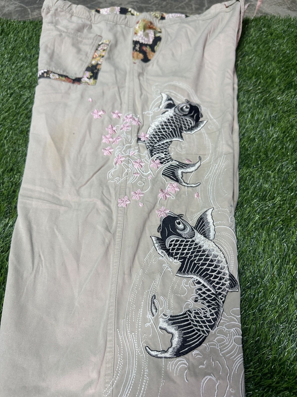 Japanese Brand × Vintage Rare🔥🔥 Vintage Sukajan KARAKURI TAMASHII Pants Size US 41 - 8 Thumbnail