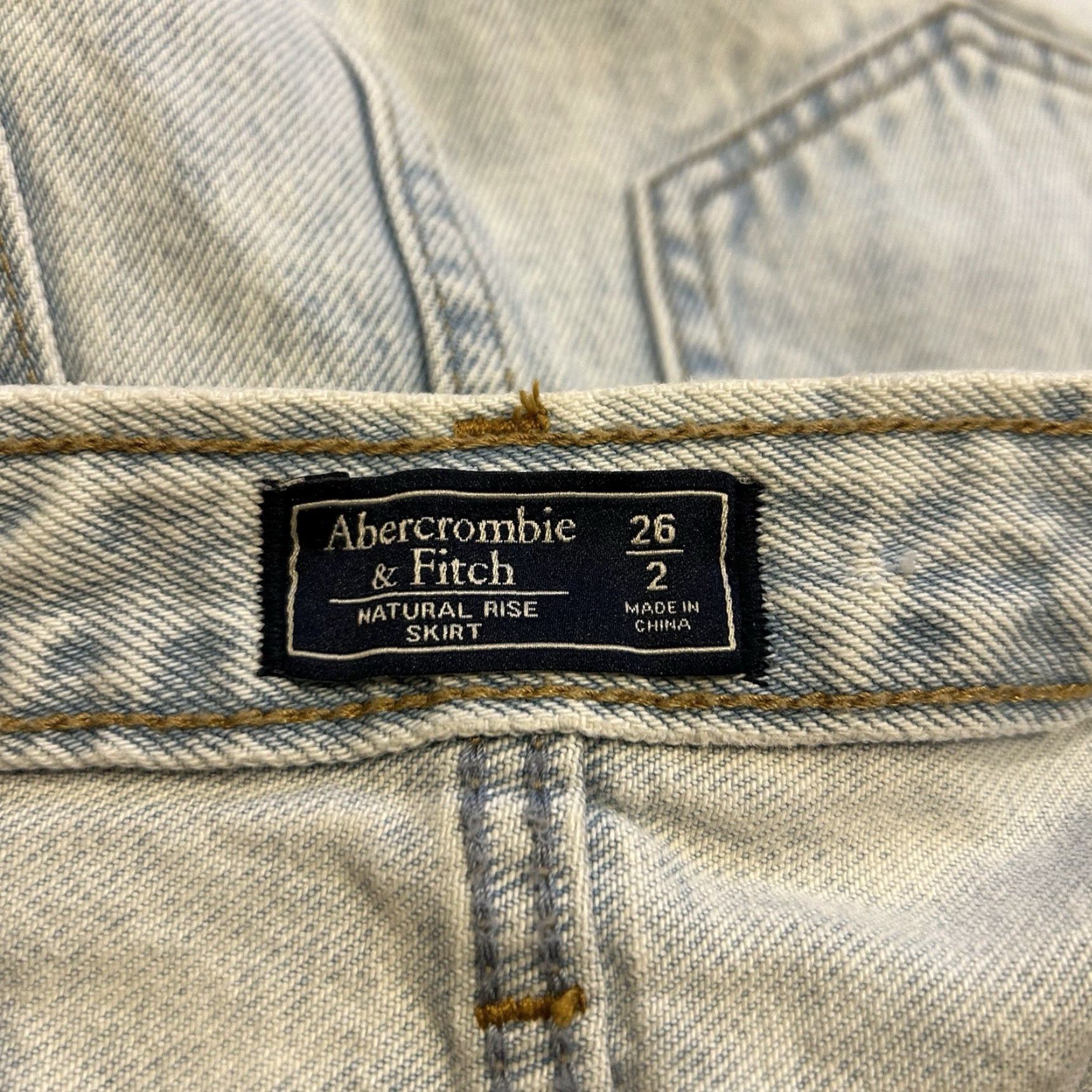Abercrombie & Fitch Abercrombie & Fitch Skirt Women's Denim Cotton Blue Mini Short 26 Regular Size 26 preppy"} Size 26" / US 2 / IT 38 - 4 Thumbnail