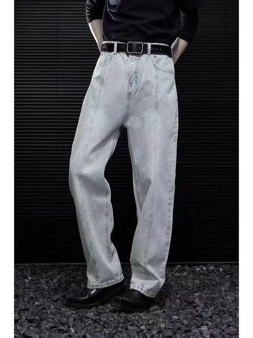 Japanese Brand Light style washed blue baggy jeans Size US 34 / EU 50 - 3 Thumbnail