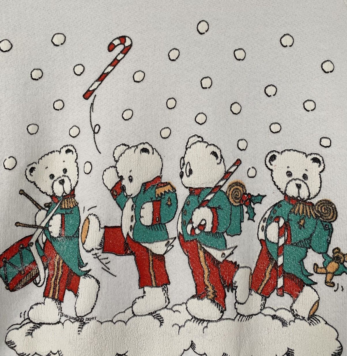 Fruit Of The Loom VTG 80’s Christmas Teddy Bear Marching Band Sweatshirt Size S / US 4 / IT 40 - 3 Thumbnail