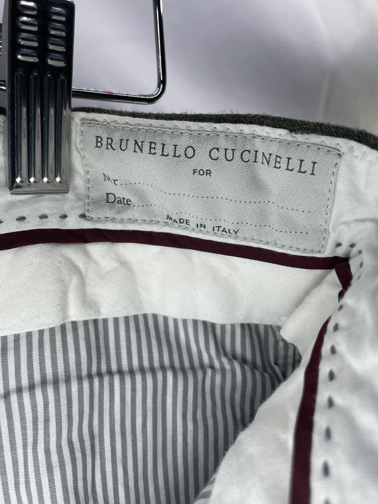 Brunello Cucinelli BRUNELLO CUCINELLI Green Flannel Wool Flat Front Cargo Pants Size US 36 / EU 52 - 17 Thumbnail