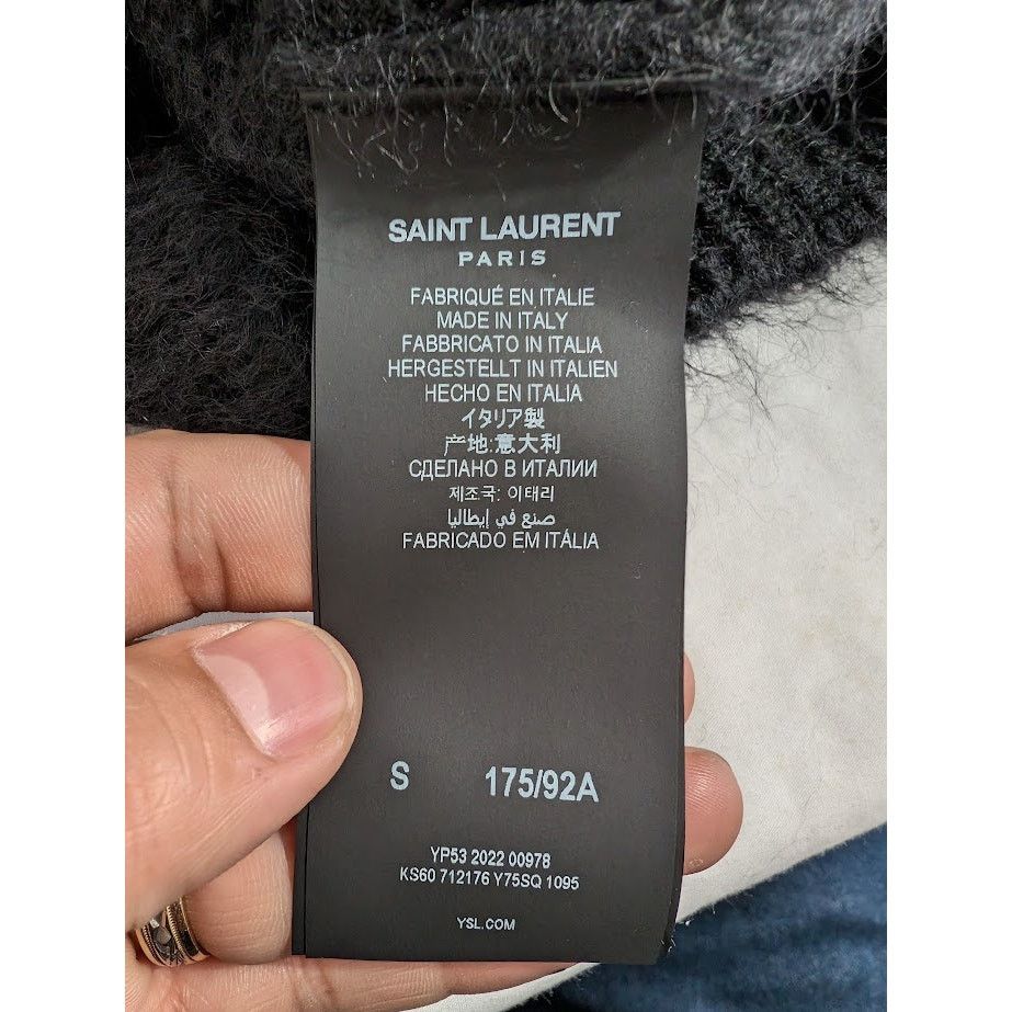 Saint Laurent Paris o1rshd1 Q:3 / Jacquard Sweater in Noir/Naturel Size US S / EU 44-46 / 1 - 13 Thumbnail
