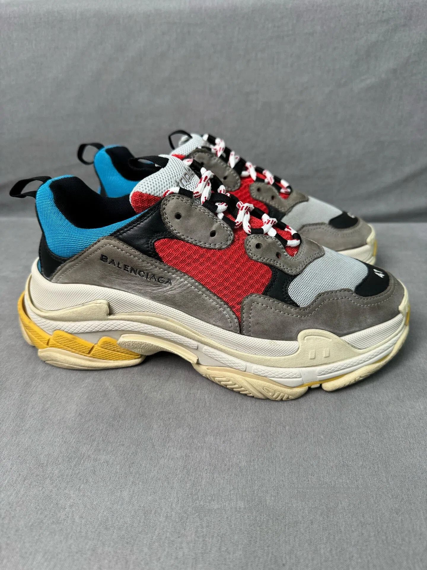 Balenciaga Balenciaga TripleS Red and Blue Sneakers Size 41. | Grailed