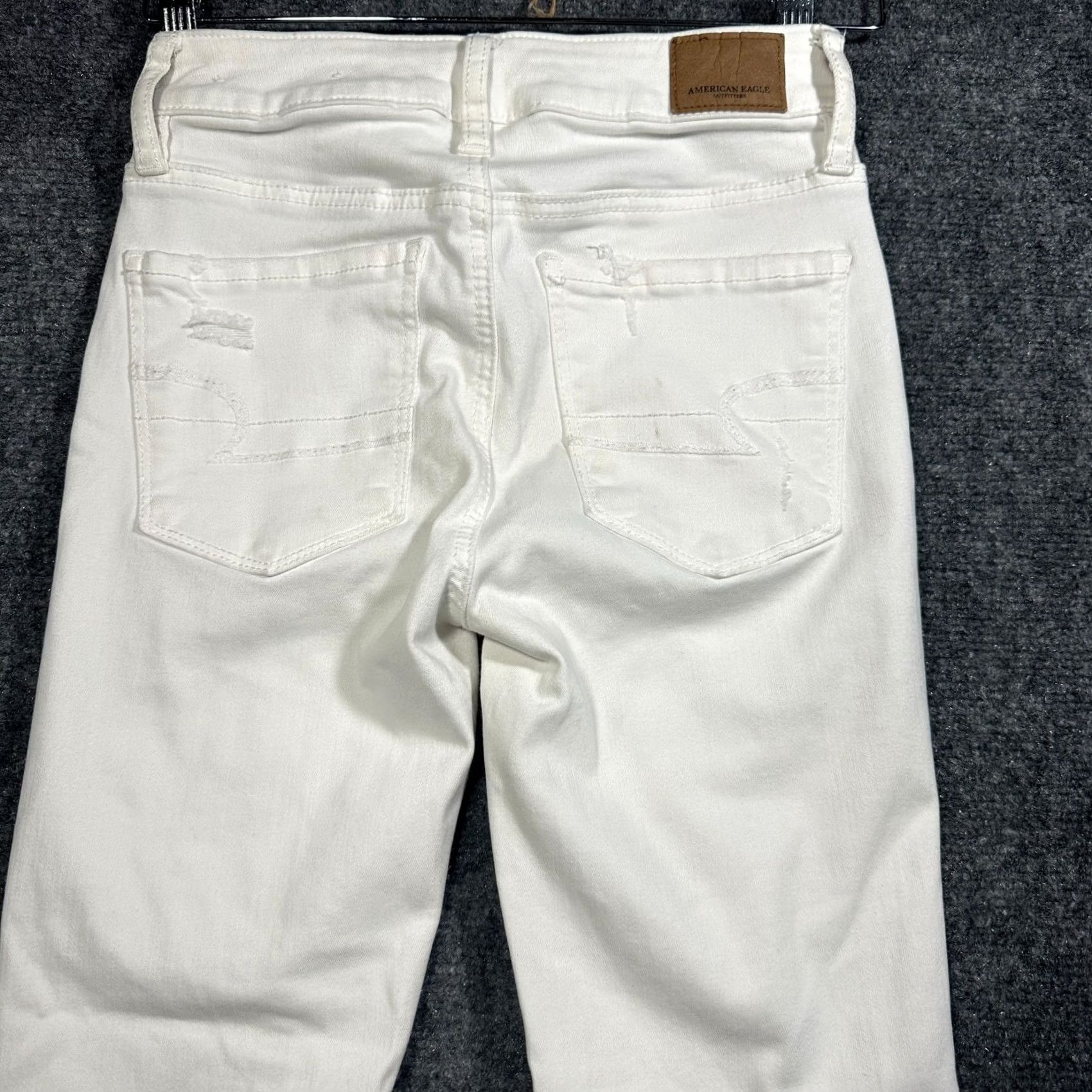 American Eagle Outfitters American Eagle Outfitters Jeans Womens 0 HIgh Rise Jegging Crop White Cotton Blend Regular Size 0 Light Distressed Jeans Women XS-XL Size 25" / US 0 / IT 36 - 7 Thumbnail