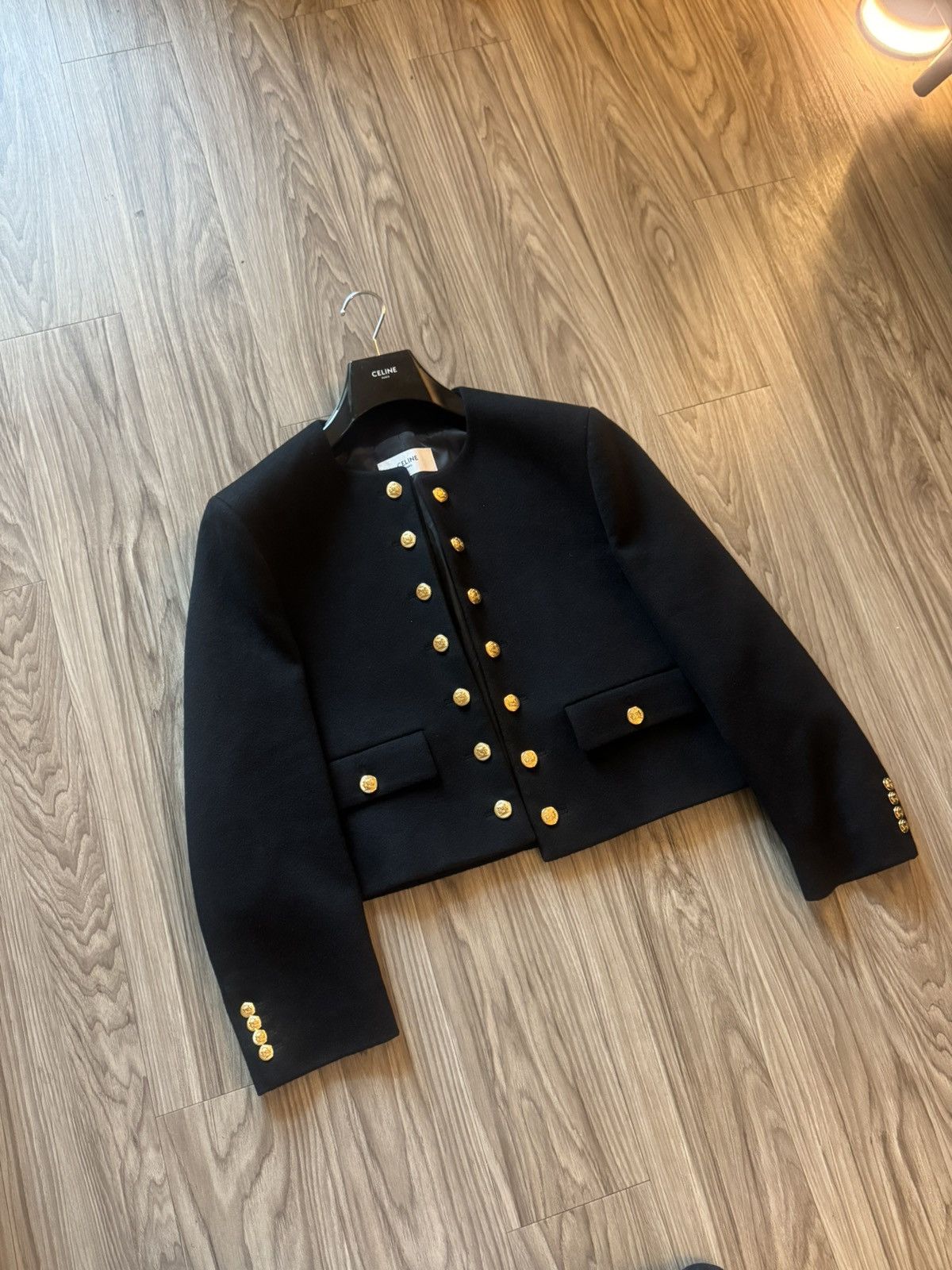 Celine CELINE FW23 Black Wool Chasseur Jacket – Runway Look 40 Size US L / EU 52-54 / 3 - 1 Thumbnail