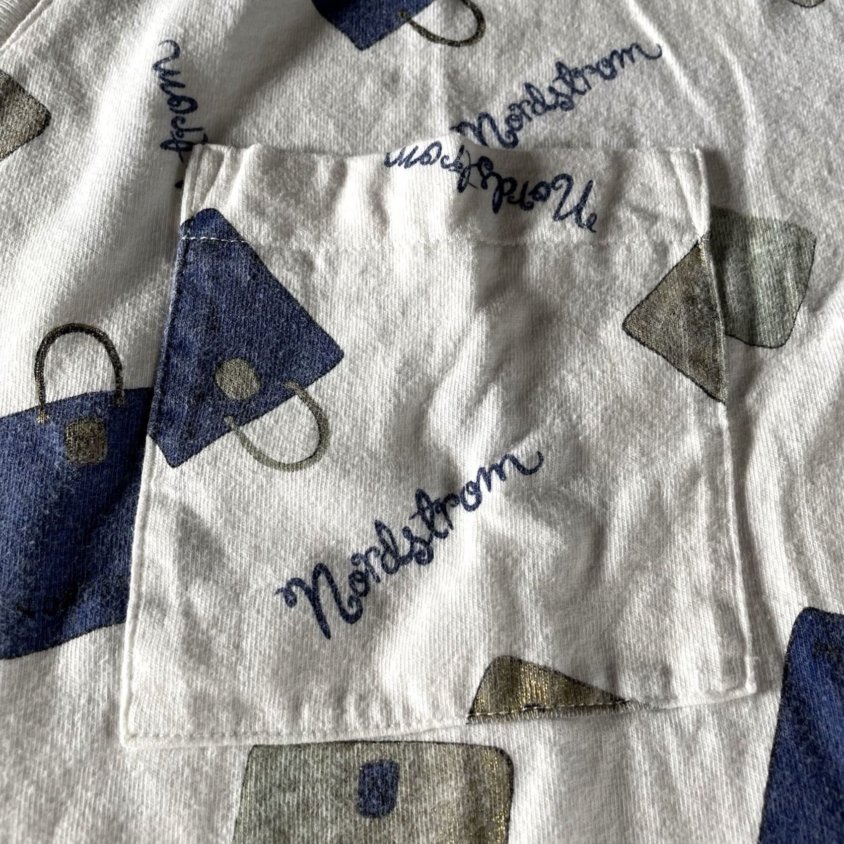 Nordstrom VINTAGE Nordstrom Shirt ONE SIZE Designer Men T-Shirt White Credit Card Design Sleep Shirt Size 44L - 6 Thumbnail