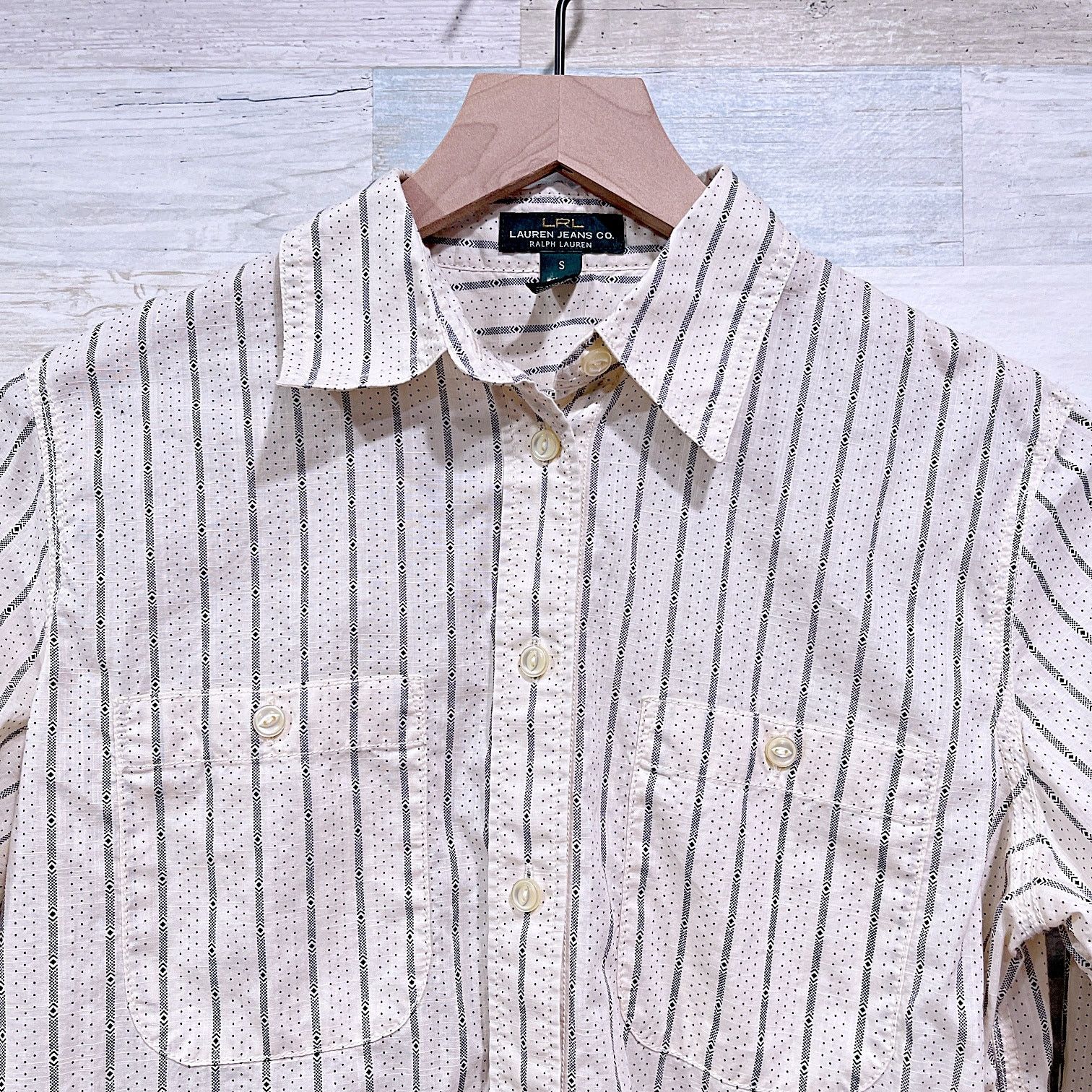 Lauren Ralph Lauren LRL Ralph Lauren Aztec Striped Shirt Beige Womens Small Size S / US 4 / IT 40 - 2 Thumbnail