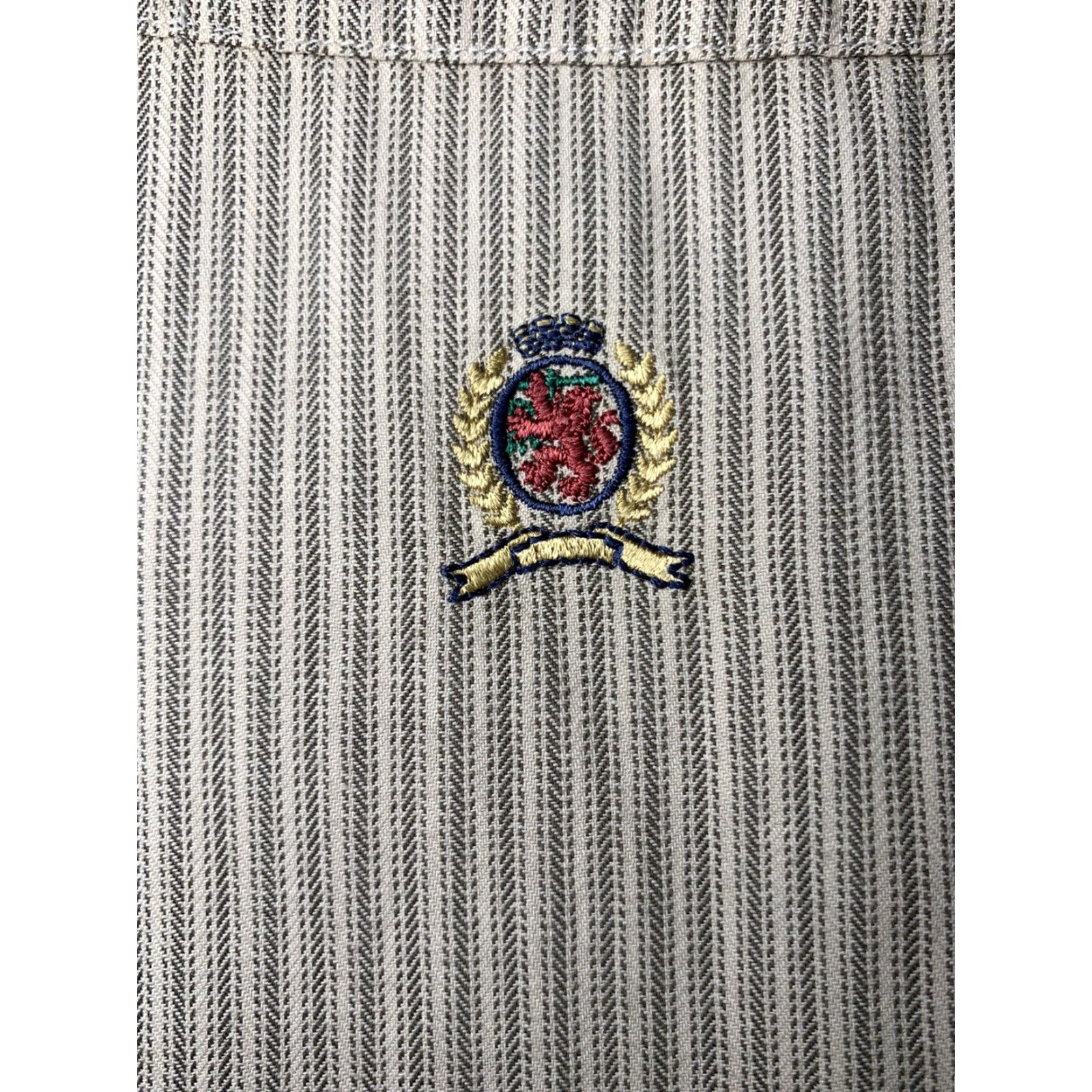 Tommy Hilfiger Tommy Hilfiger Mens Long Sleeve Button-Down Shirt XL Brown White Multicolor Plaid Logo Knit Cotton Regular Collared Business Casual Size US XL / EU 56 / 4 - 6 Thumbnail