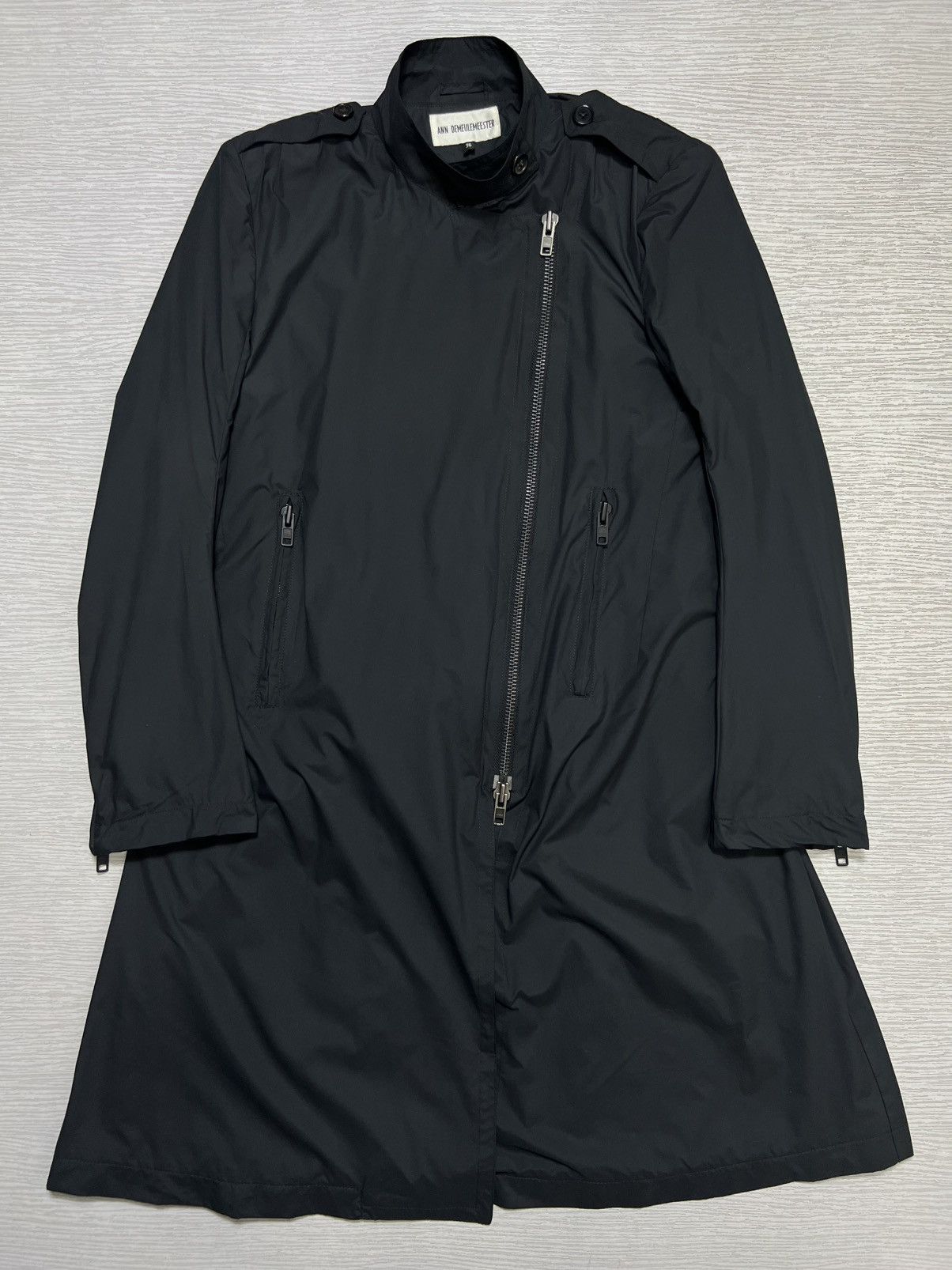 Ann Demeulemeester Ann Demeulemeester - Asymmetrical Zip Belted Trench Coat Size XS / US 0-2 / IT 36-38 - 2 Thumbnail