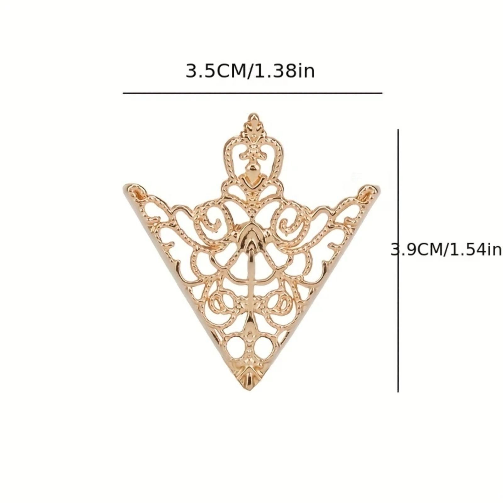 Other Vintage Style Gold Tone Metal Collar Tips – 1 Pair Filigree Size ONE SIZE - 4 Thumbnail