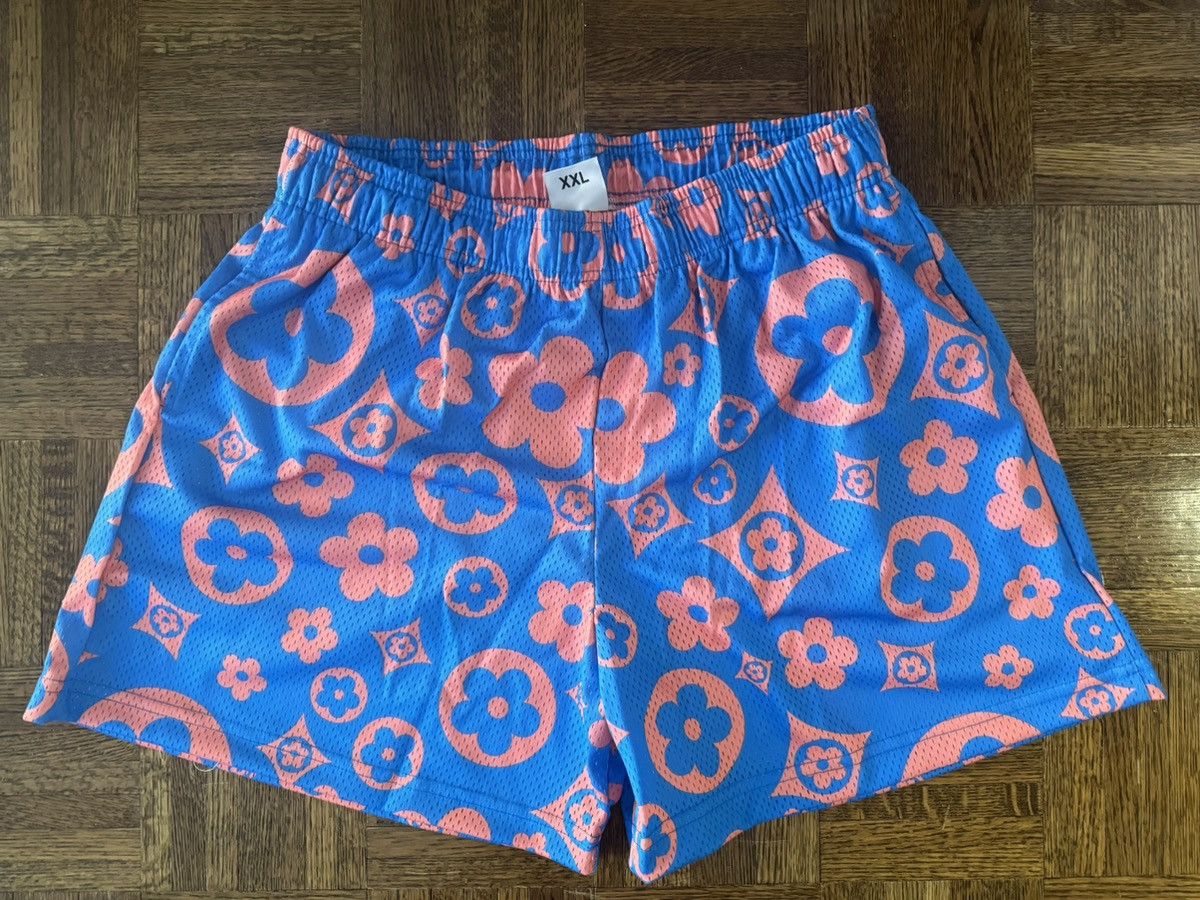 Bravest Studios blue/coral Floral Mesh Shorts- XXL