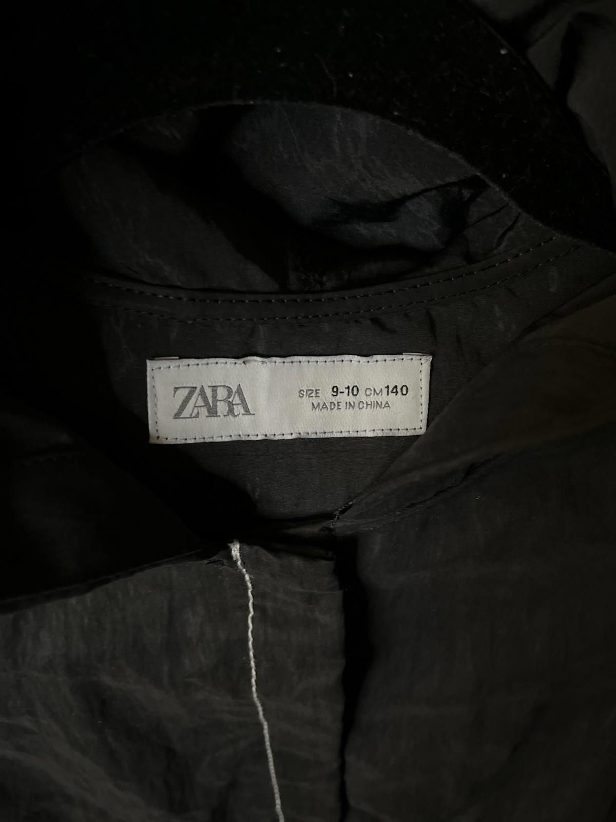 Zara ZARA Girls Hooded Sleeveless Tunic Dress 9-10 Black Waxed Size ONE SIZE - 3 Thumbnail