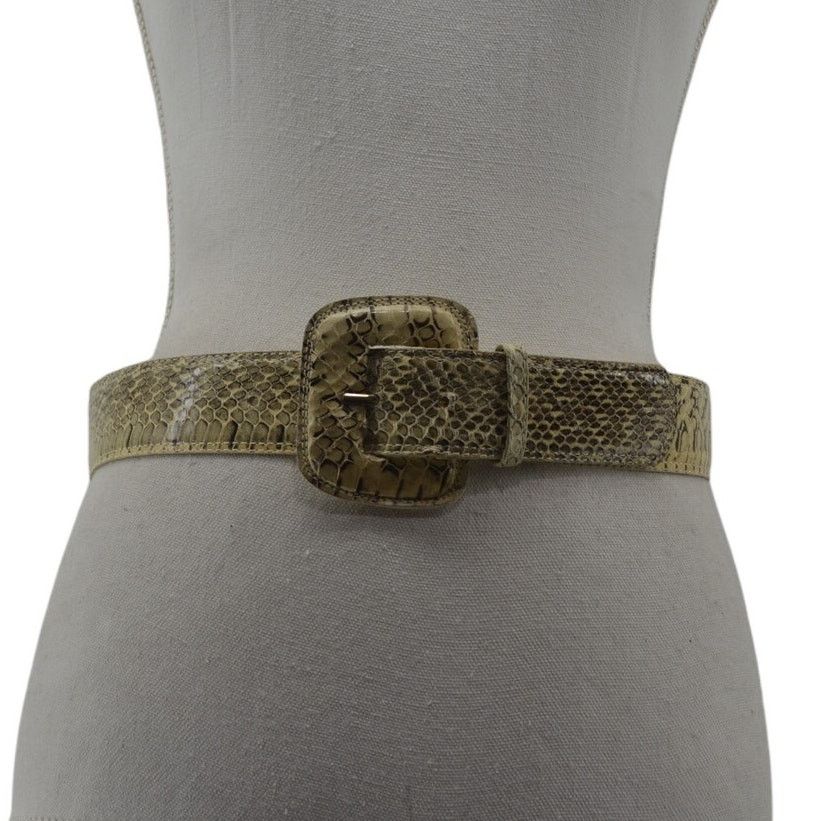 Vintage Ritz Accessory Lady Genuine Snake Skin M/L Wide Belt Preppy Size ONE SIZE - 1 Thumbnail