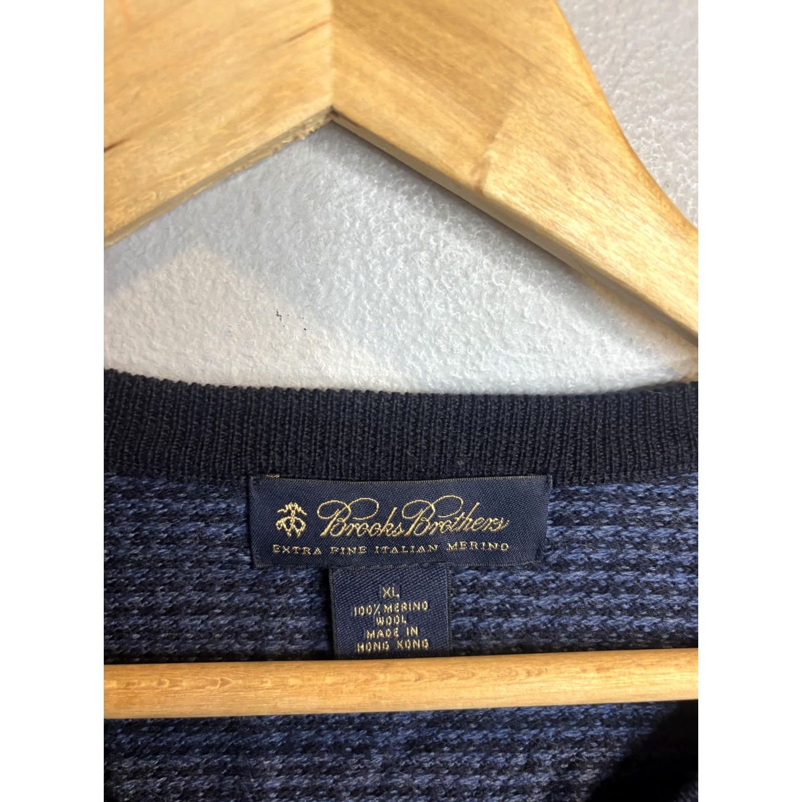 Brooks Brothers Brooks Brothers Sweater Mens XL Blue Check V-Neck Wool Knit Pullover Short Pattern Vintage No Size US XL / EU 56 / 4 - 3 Thumbnail
