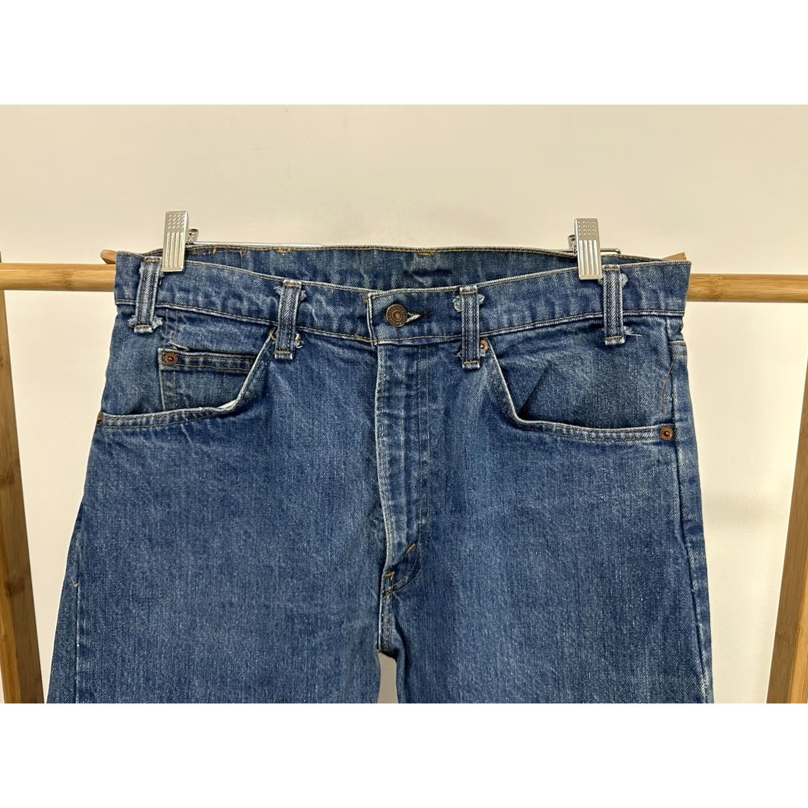 Levi's VTG 80s Levi's 20505 0217 Orange Tab Blue Denim Jeans 32x28 USA Mens Jeans Straight Men 32 Orange Denim Jeans Size US 32 / EU 48 - 6 Thumbnail