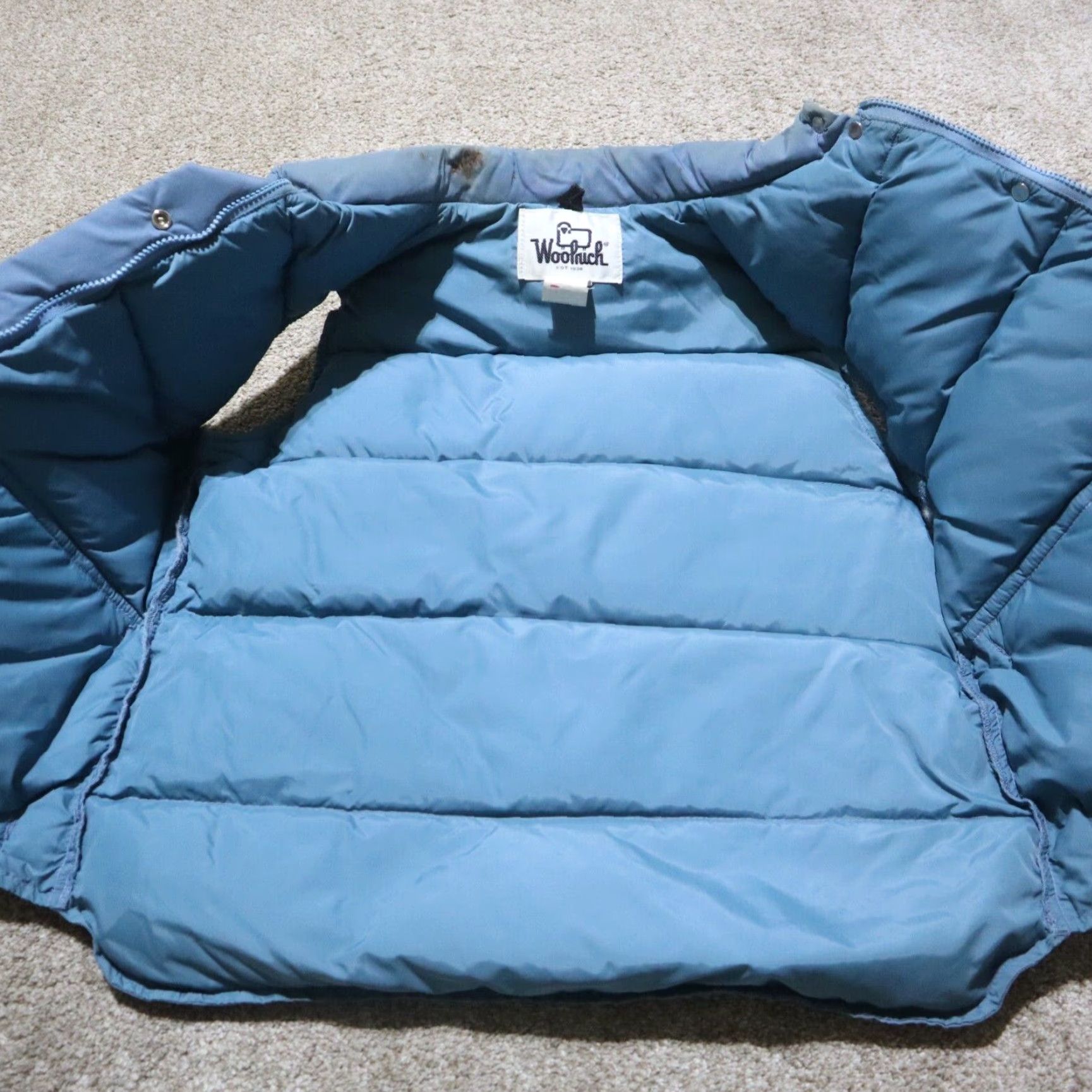 Vintage Woolrich Puffer Vest Blue Snap Vintage Insulated Winter Mock Neck Size L Large Size L / US 10 / IT 46 - 3 Thumbnail