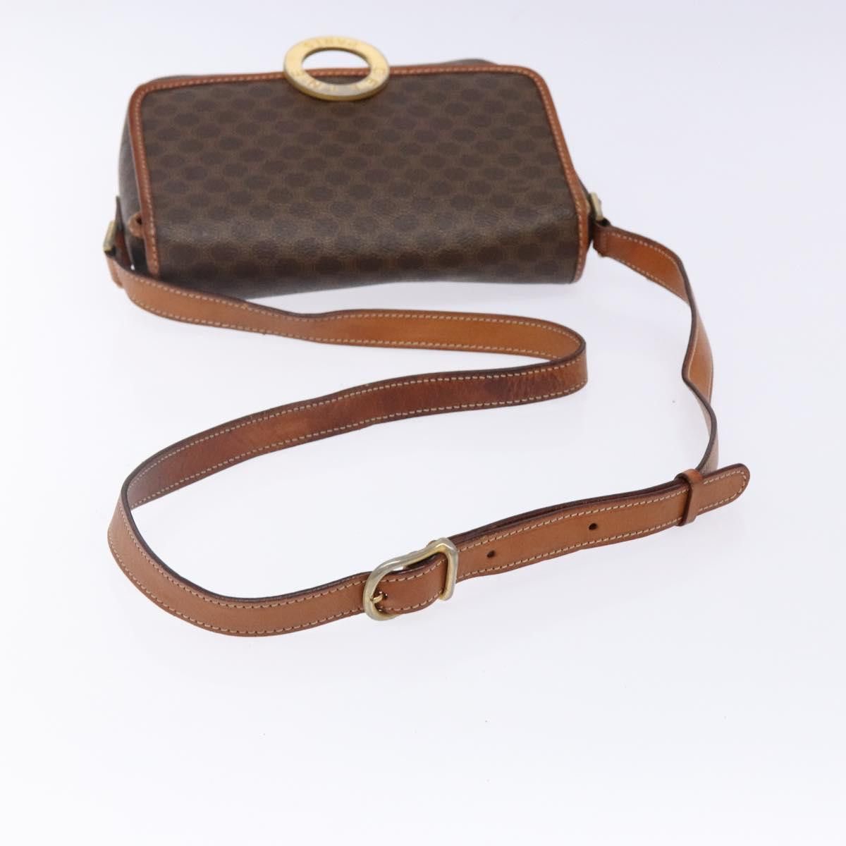 Celine CELINE Macadam Canvas Circle Shoulder Bag Pvc Leather Brown Size ONE SIZE - 7 Thumbnail