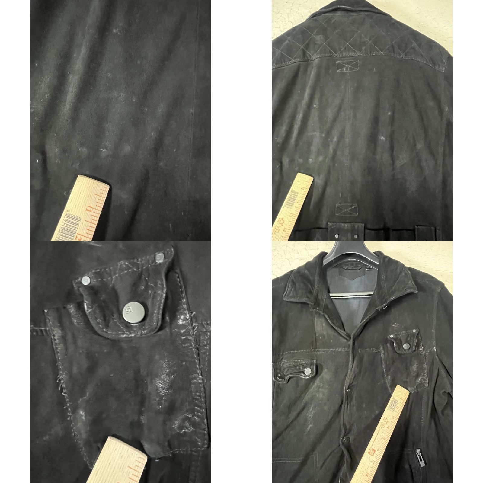 Vintage Rogue Mens Black Suede Leather Long Sleeve Shacket Button Up Jacket 2XL Size US XXL / EU 58 / 5 - 8 Thumbnail