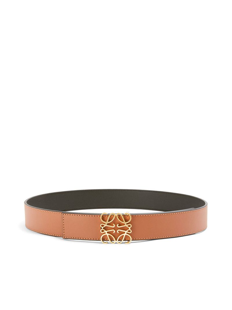 image of Loewe Anagram Belt In Smooth Calfskin in Brown, Men's