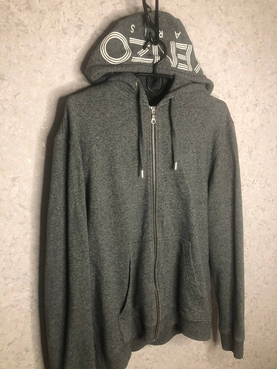 Designer × Kenzo Kenzo Paris Men Gray Zip Hoodie Logo Size L Made In Portugal Size US L / EU 52-54 / 3 - 2 Thumbnail