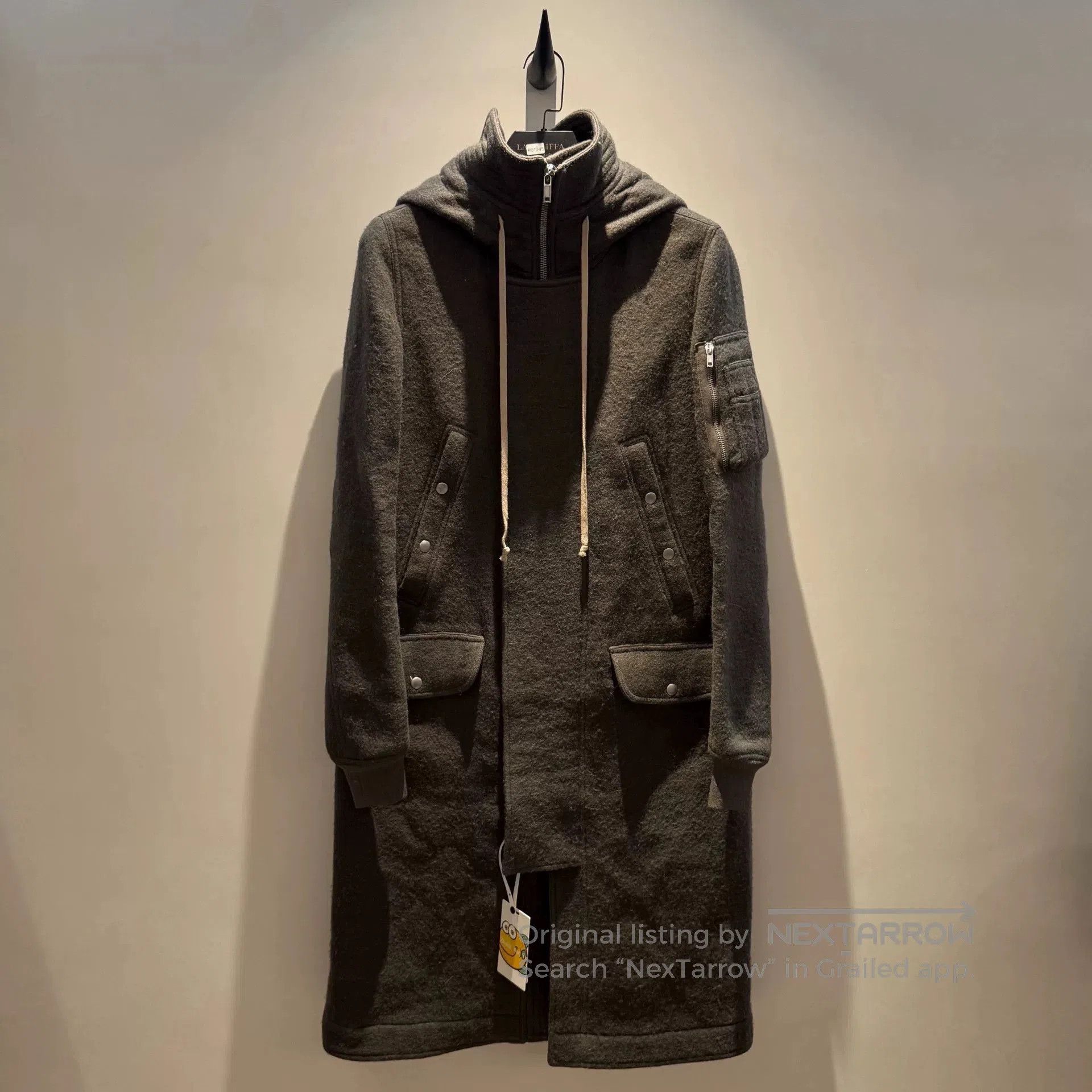 Rick Owens rick owens cashmere bomber coat in gray. Size US XL / EU 56 / 4 - 1 Thumbnail