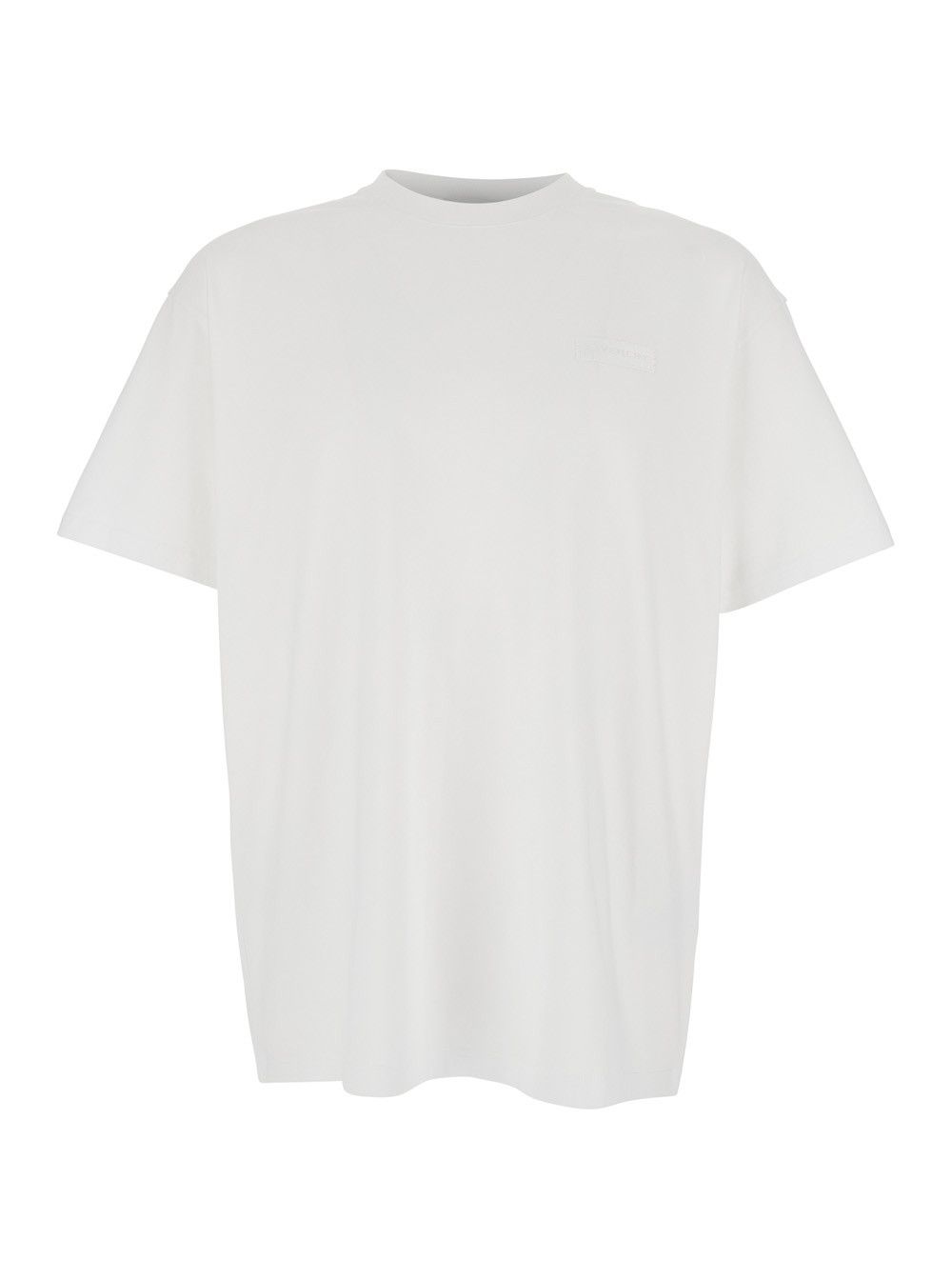 Givenchy White Crew Neck T-Shirt with Logo Patch on the Front in Cotton for Men Size US S / EU 44-46 / 1 - 1 Thumbnail