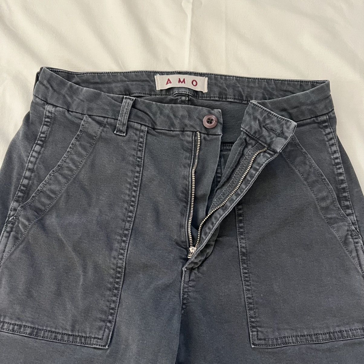 AMO AMO Easy Army Trouser Washed Black Utility Pocket Raw Hem Size 27" / US 4 / IT 40 - 3 Thumbnail