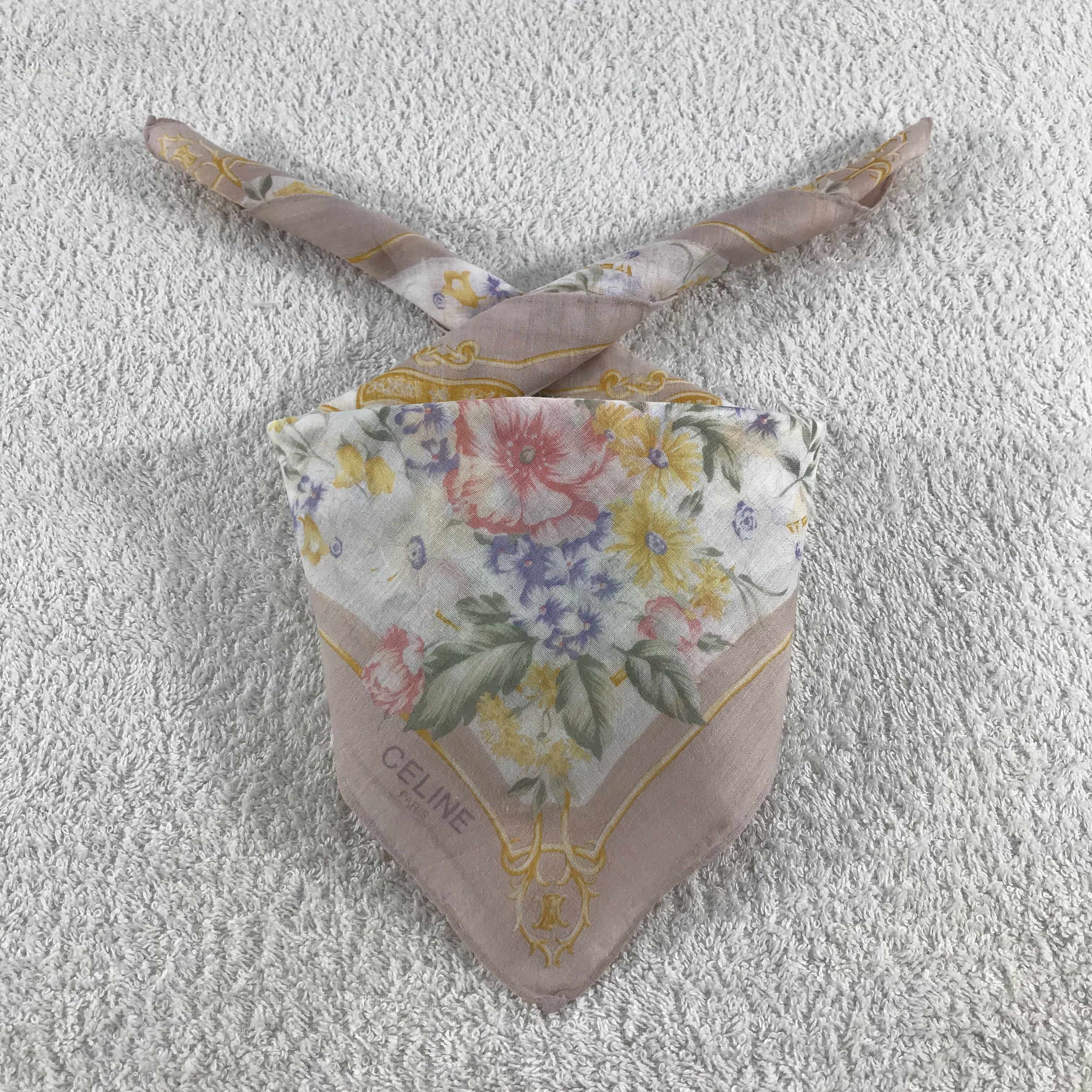 Celine × Vintage Celine Bandana / Handkerchief / Neckerchief - S092 Size ONE SIZE - 4 Thumbnail