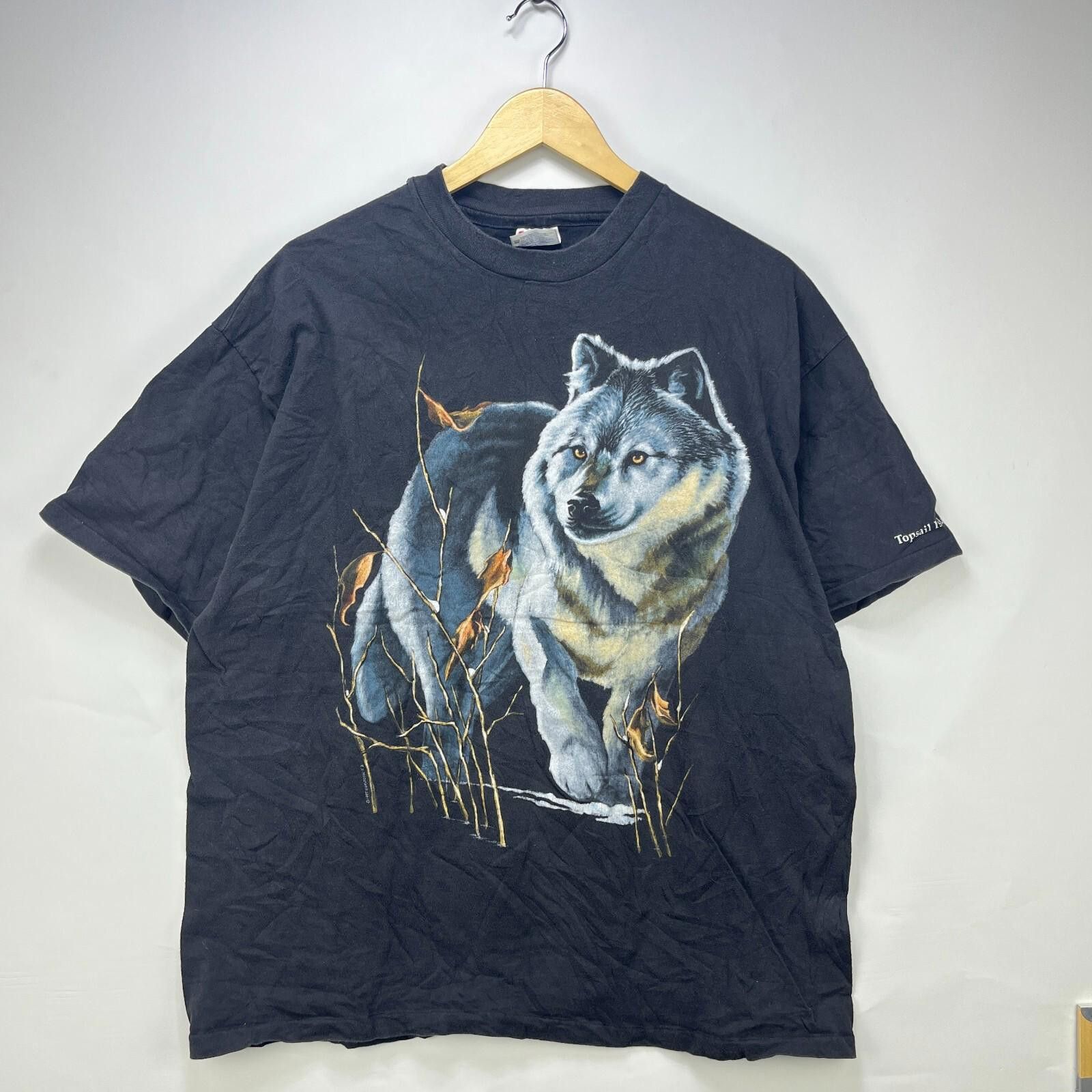Vintage Vintage 90s Wolf Animal Nature Dog Scene T-Shirt XL Size US XL / EU 56 / 4 - 1 Thumbnail