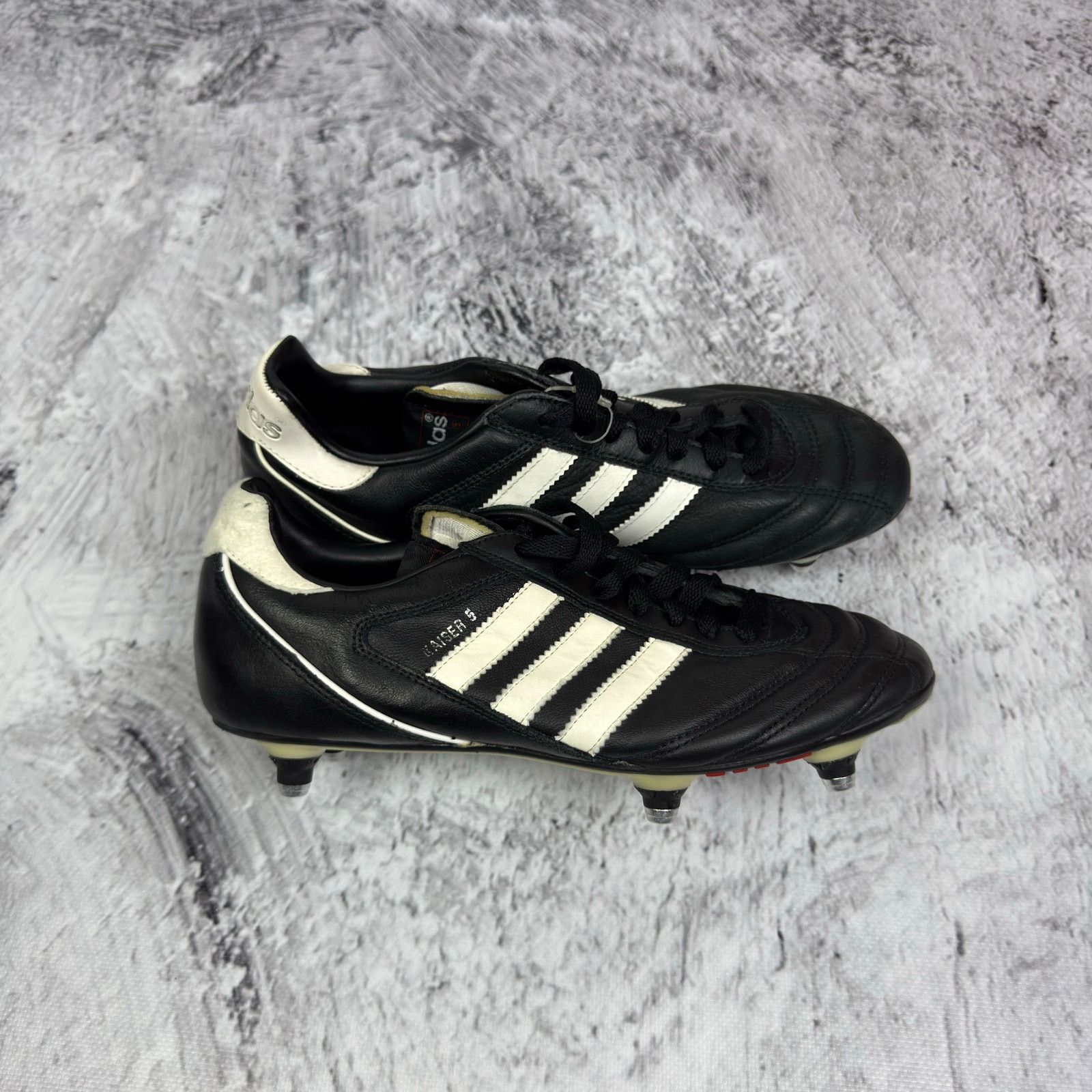 Adidas Adidas Kaiser 5 Cup Men's Black Beige Leather Soccer Cleats Size US 7 / EU 40 - 1 Thumbnail