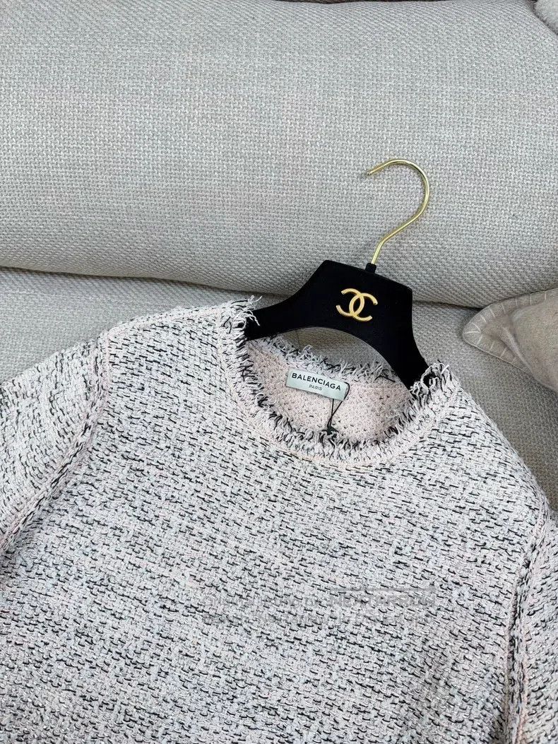 Balenciaga Balenciaga Pink Mixed Color Knitted Long Sleeve Shirt Size S / US 4 / IT 40 - 3 Thumbnail