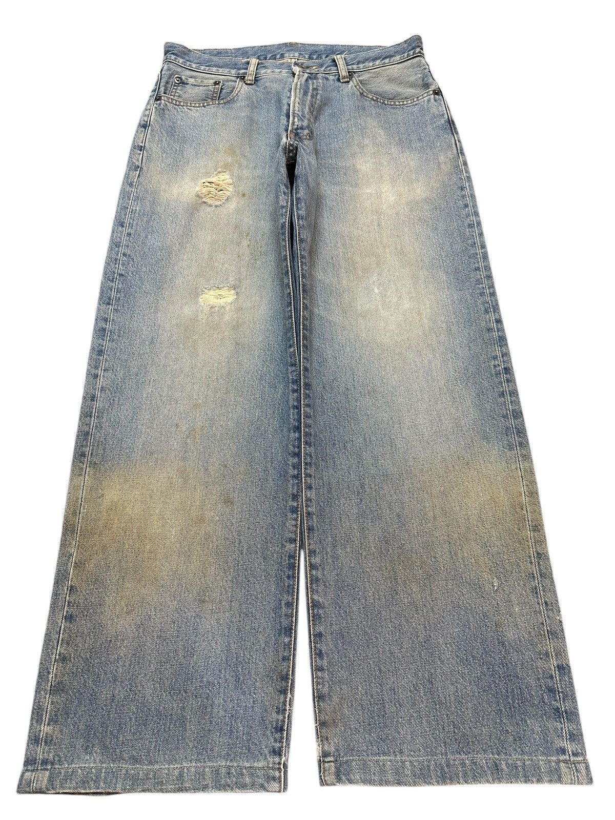 Japanese Brand Vintage Japanese Brand Faded Mud Wash Distress Baggy Jeans Size US 32 / EU 48 - 1 Thumbnail