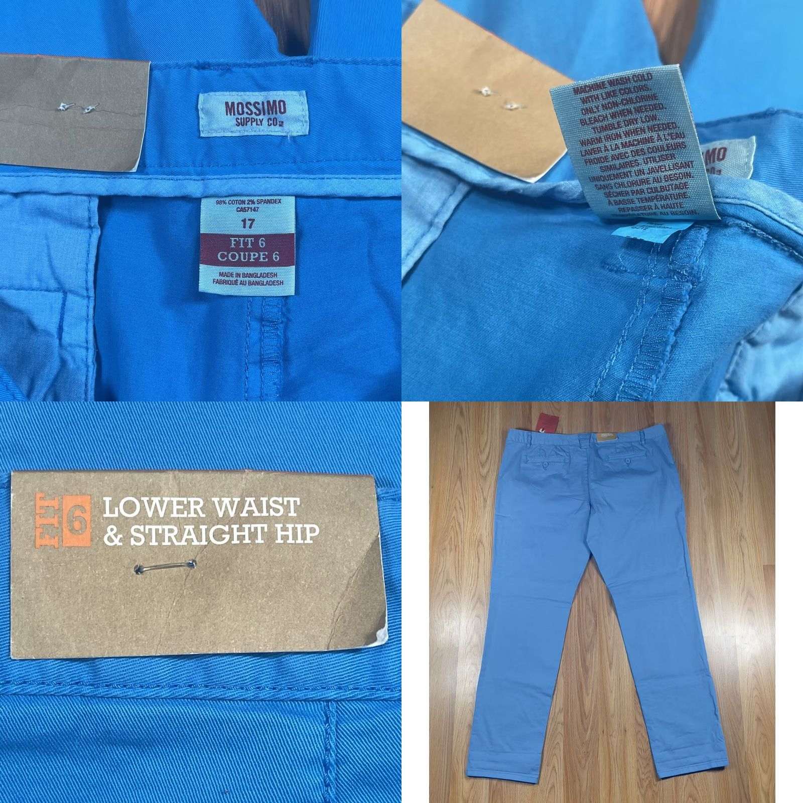 Mossimo Mossimo Stretch Lower Waist Straight Hip Chino Pants Womens Size 17 Blue Size 38" / US 16 / IT 52 - 8 Thumbnail