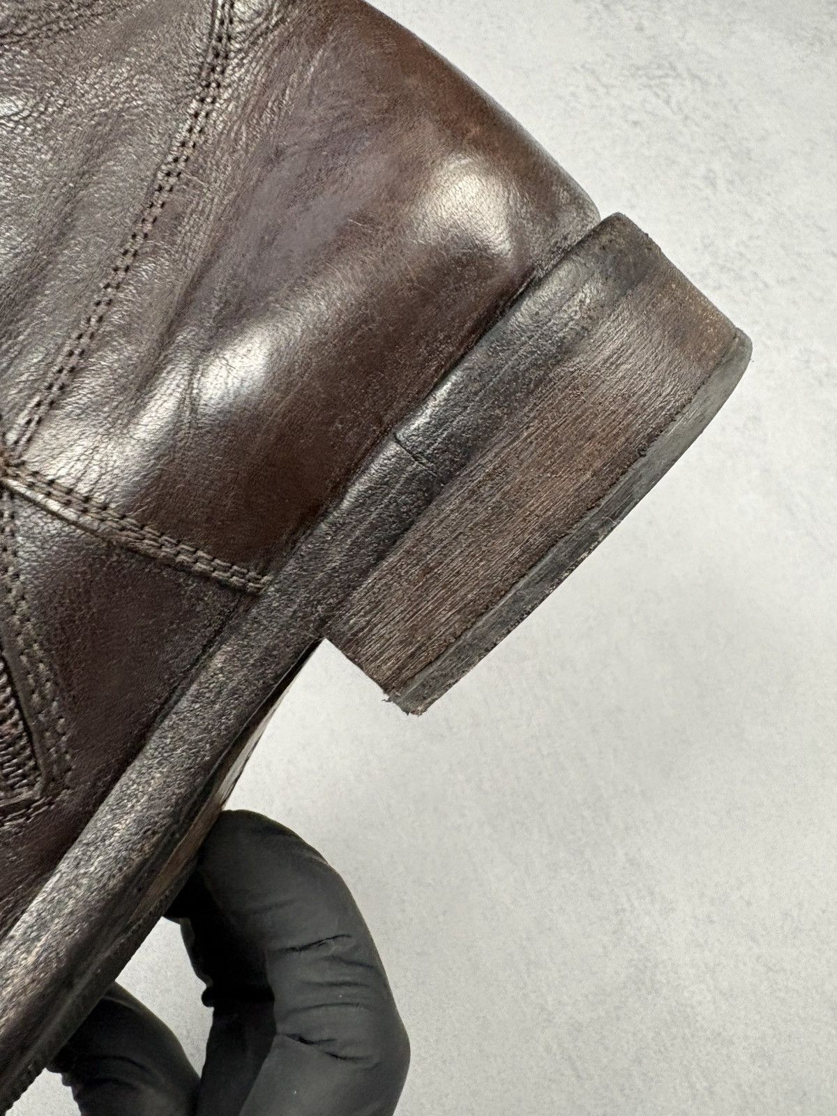 MoMA MOMA Handmade Distressed Brown Leather Zip Ankle Boots EU 41 Size US 8 / EU 41 - 21 Thumbnail