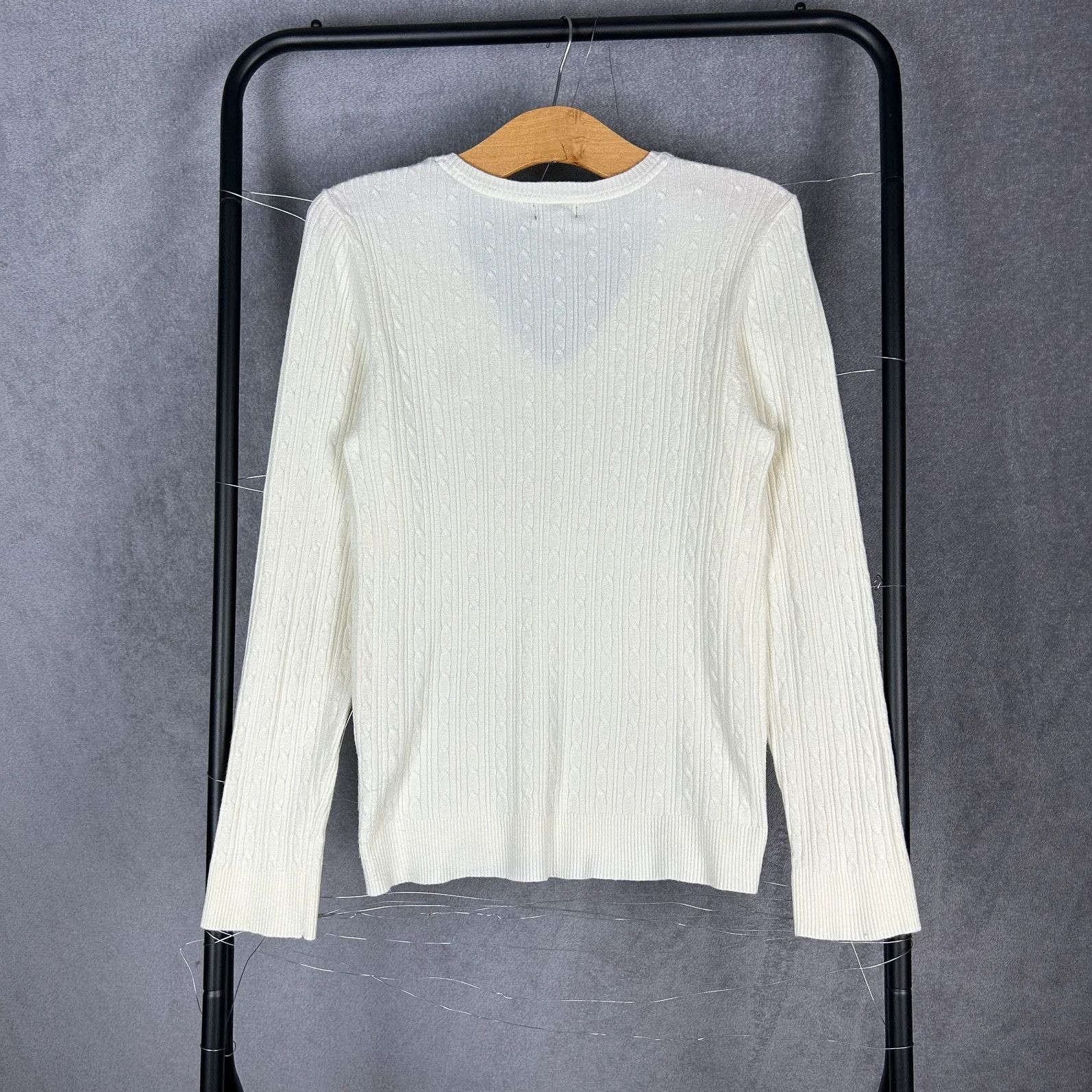 Designer × U.S. Polo Assn. US Polo Assn.knitwear sweater cream mini logo pony v neck Size L / US 10 / IT 46 - 2 Thumbnail