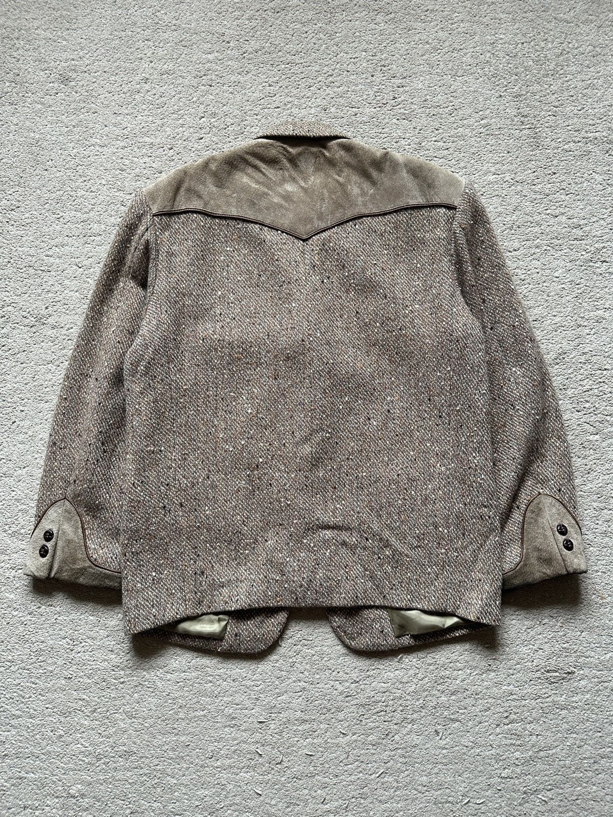 Yohji Yamamoto 1990s Work’s Tweed Leather Jacket Size US L / EU 52-54 / 3 - 12 Thumbnail