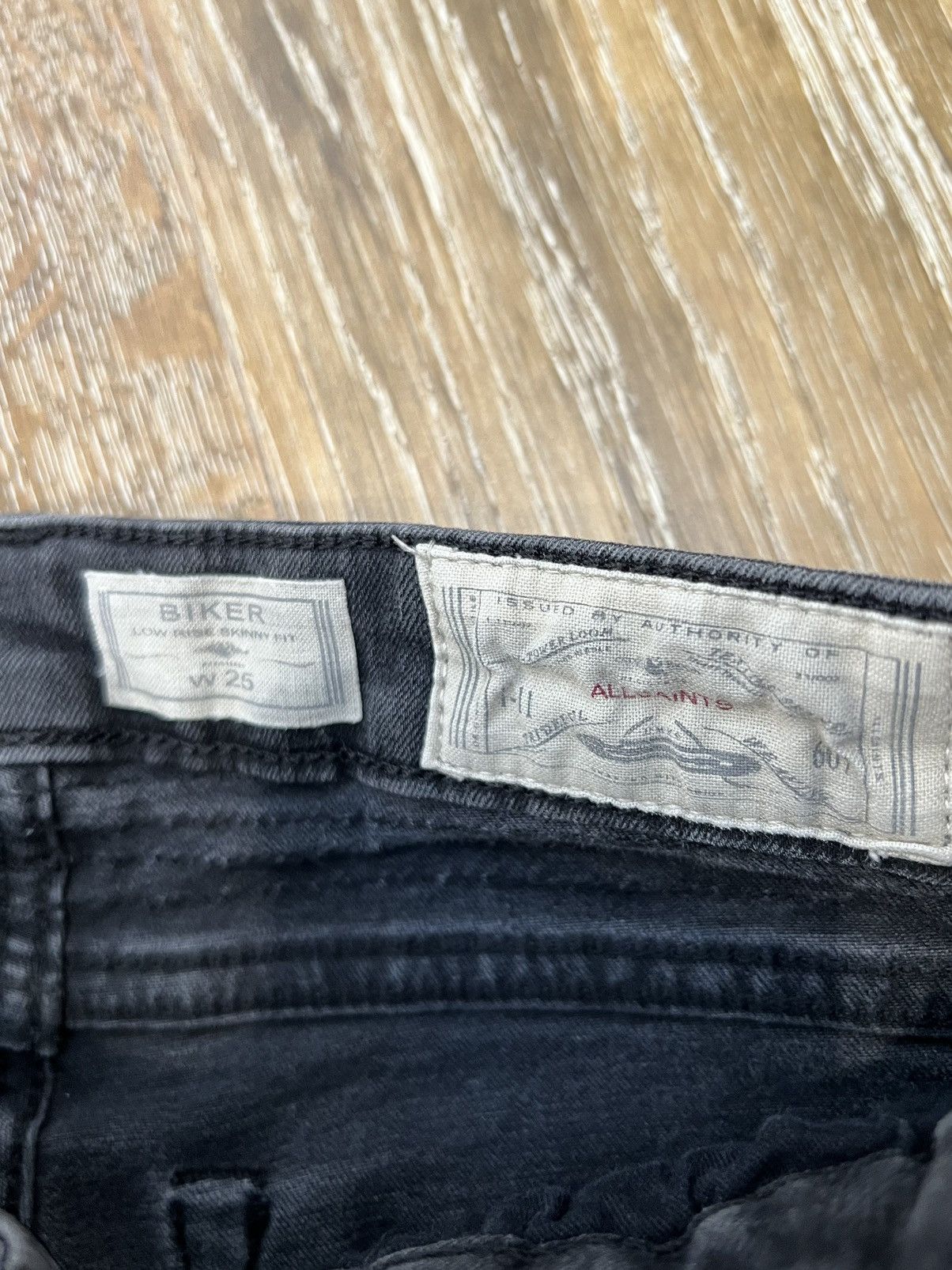 Allsaints Womens Allsaints biker skinny jeans Size 24" / US 00 / IT 34 - 3 Thumbnail