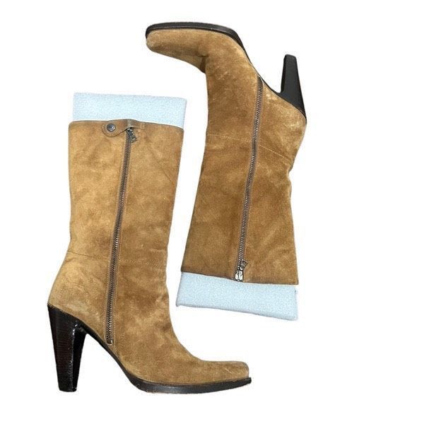Prada PRADA Boots Shoes Leather Suede British Tan Brown Zip Up Mid Size US 9 / IT 39 - 3 Thumbnail