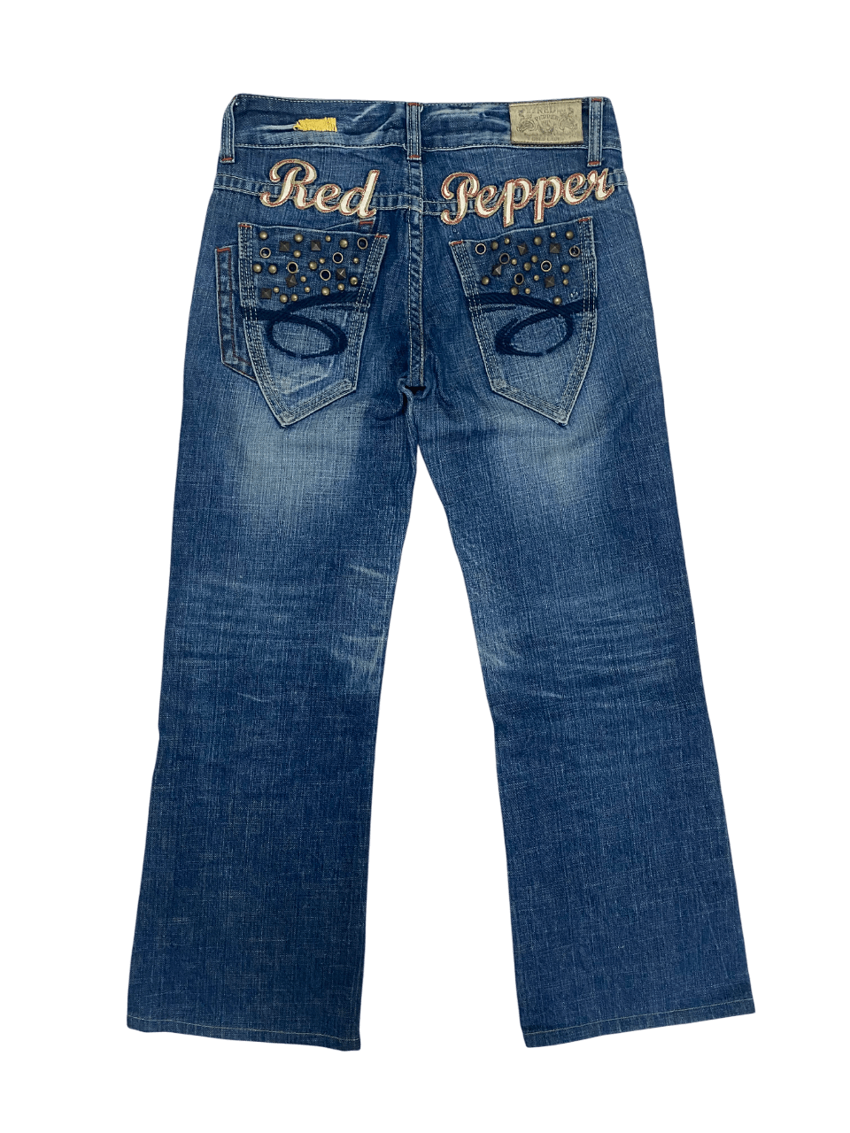 Christian Audigier Studded Big Logo Red Peppers Flare Jeans Size 31" - 1 Thumbnail
