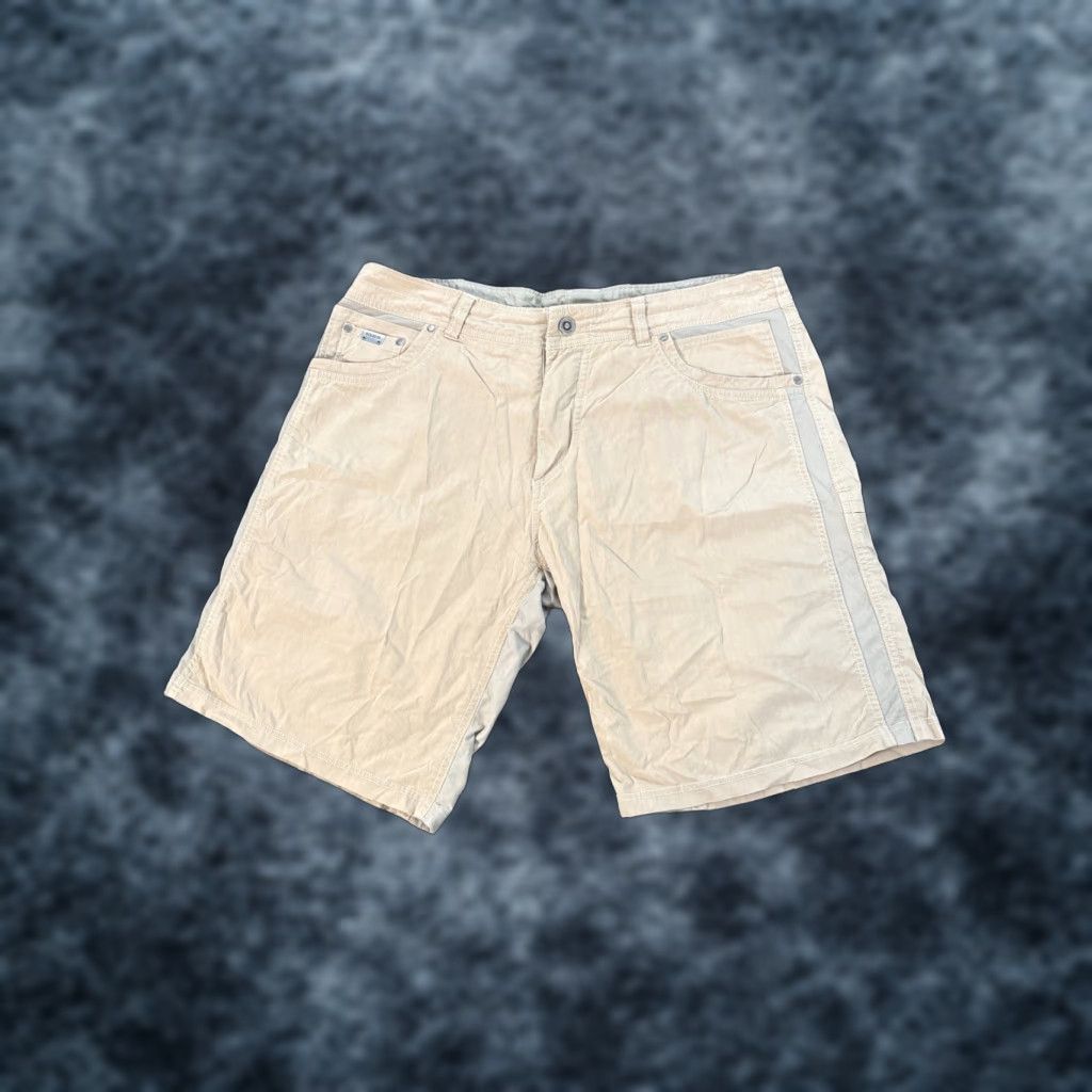Vintage Kuhl Carpenter Shorts Men 38 Beige Nylon Cotton Spandex Casual Chino Pockets Belt Loops Regular Front Flat Front Vintage No Size US 38 / EU 54 - 1 Thumbnail