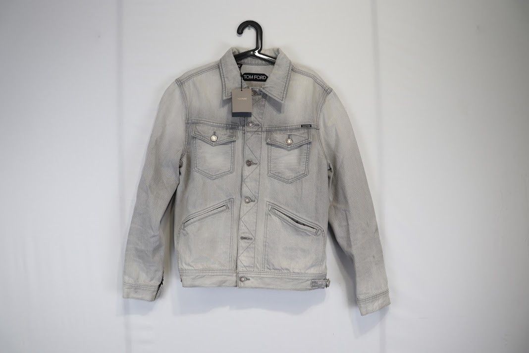 image of Tom Ford O1Rshd1 Denim Jacket In Grey, Men's (Size Medium)