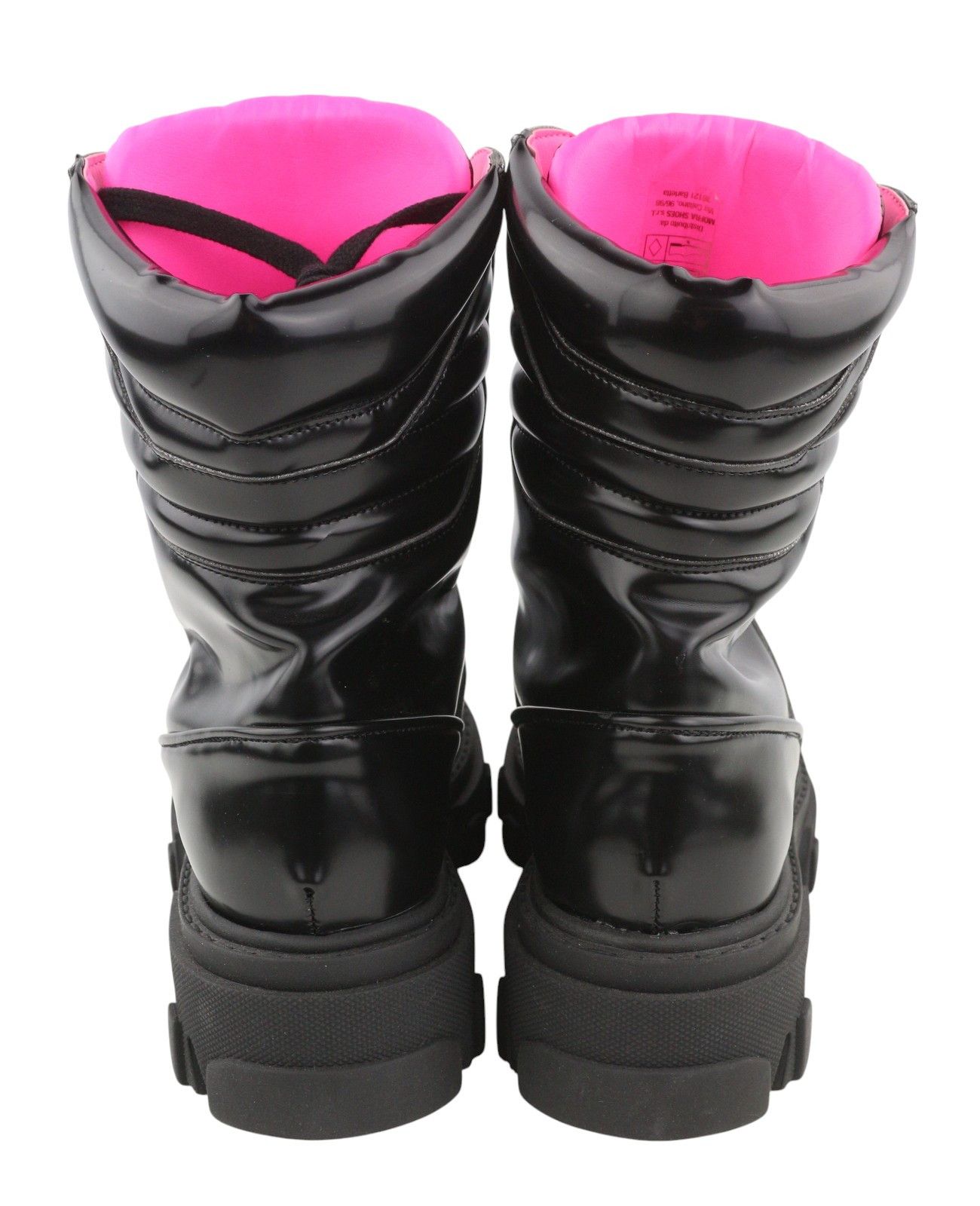 Chiara Ferragni VEGAN ABRADED LEATHER EU38 Black Chunky Boots 87734 Size US 7 / IT 37 - 8 Thumbnail